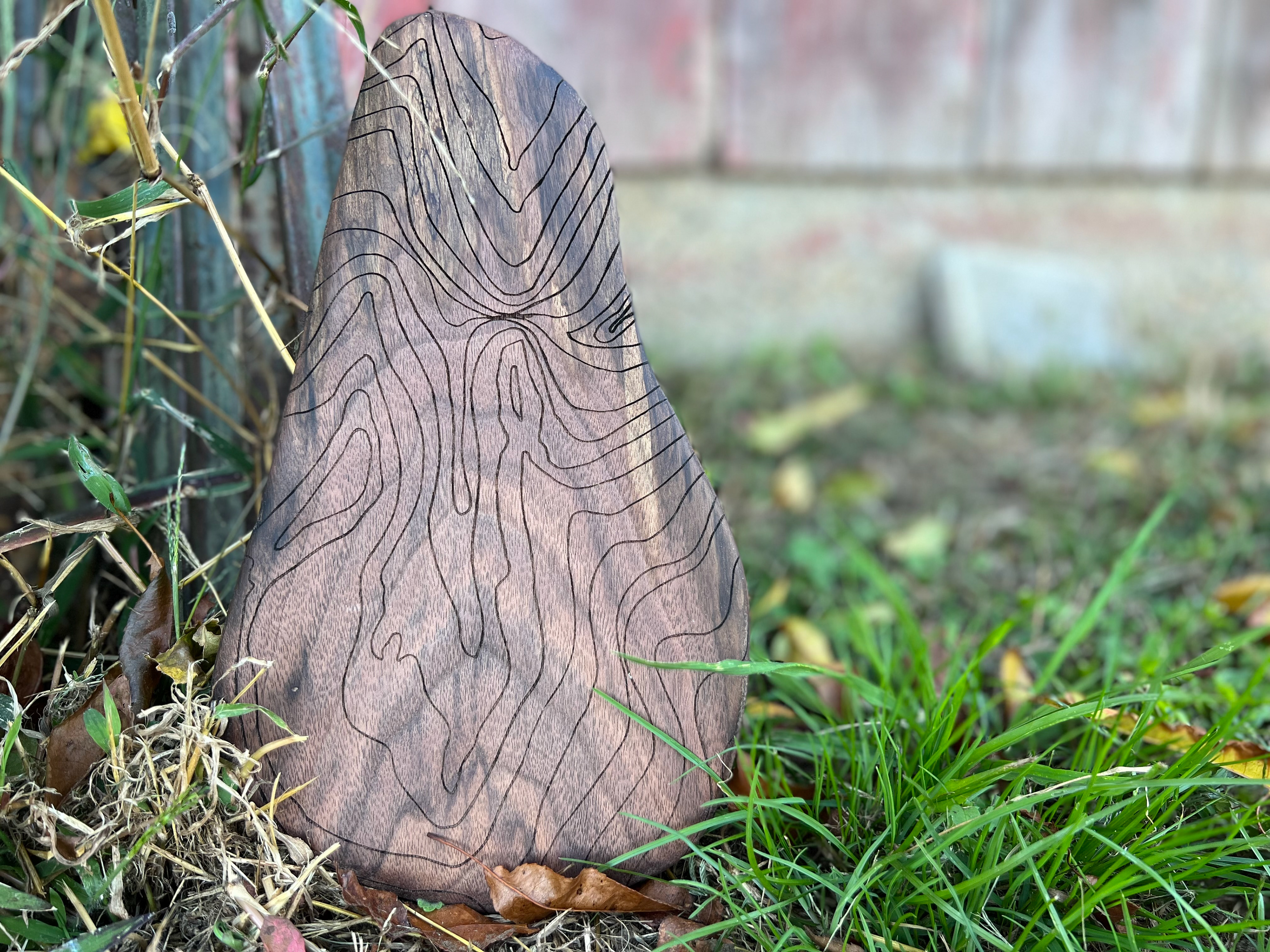 Topographic Map Engraving on Walnut Board