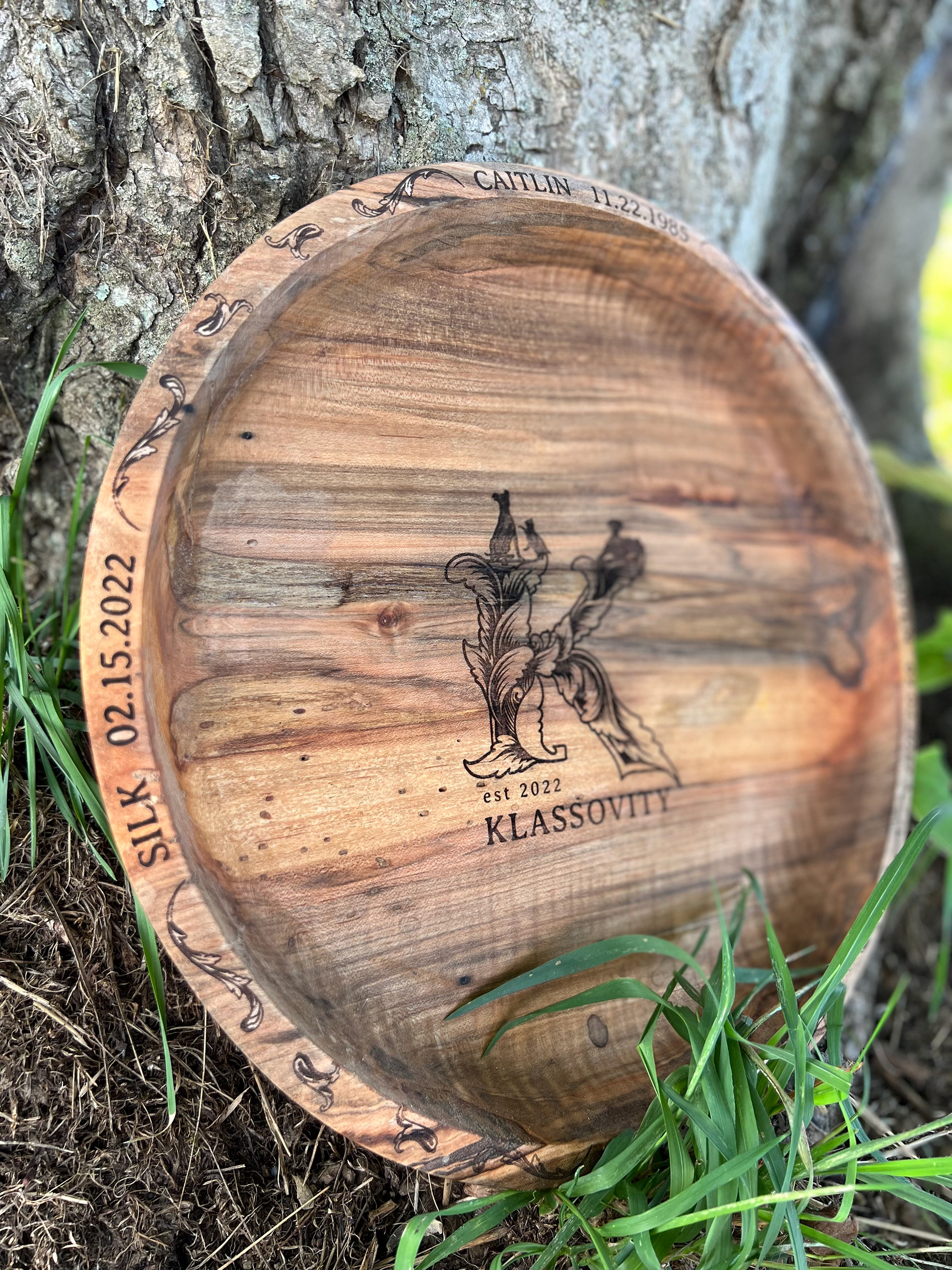 Laser Engraving on Walnut Bowl