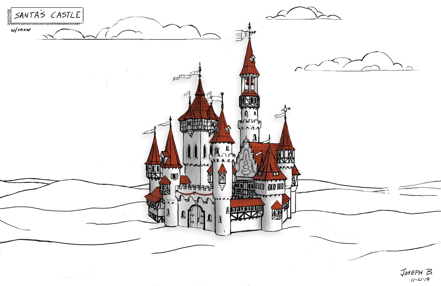 Santa's Castle - concept drawing