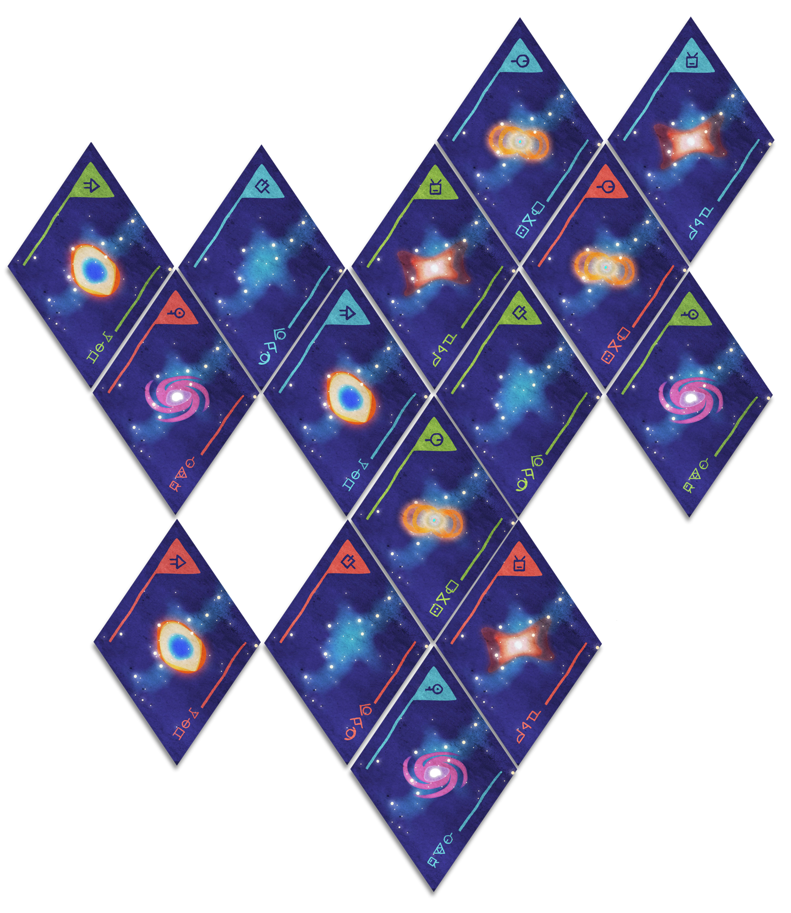 Stellar Chronicles - game board cards - mockup