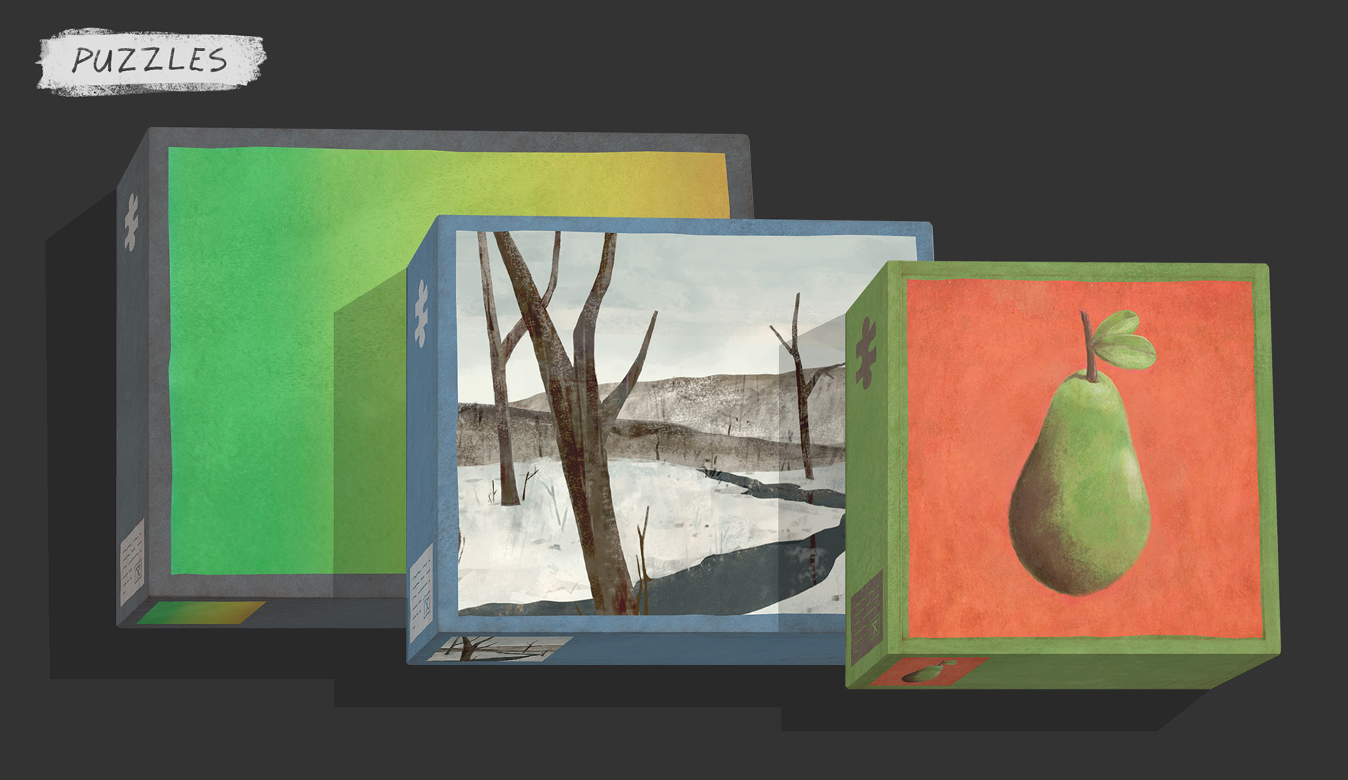 Puzzle boxes - mockup