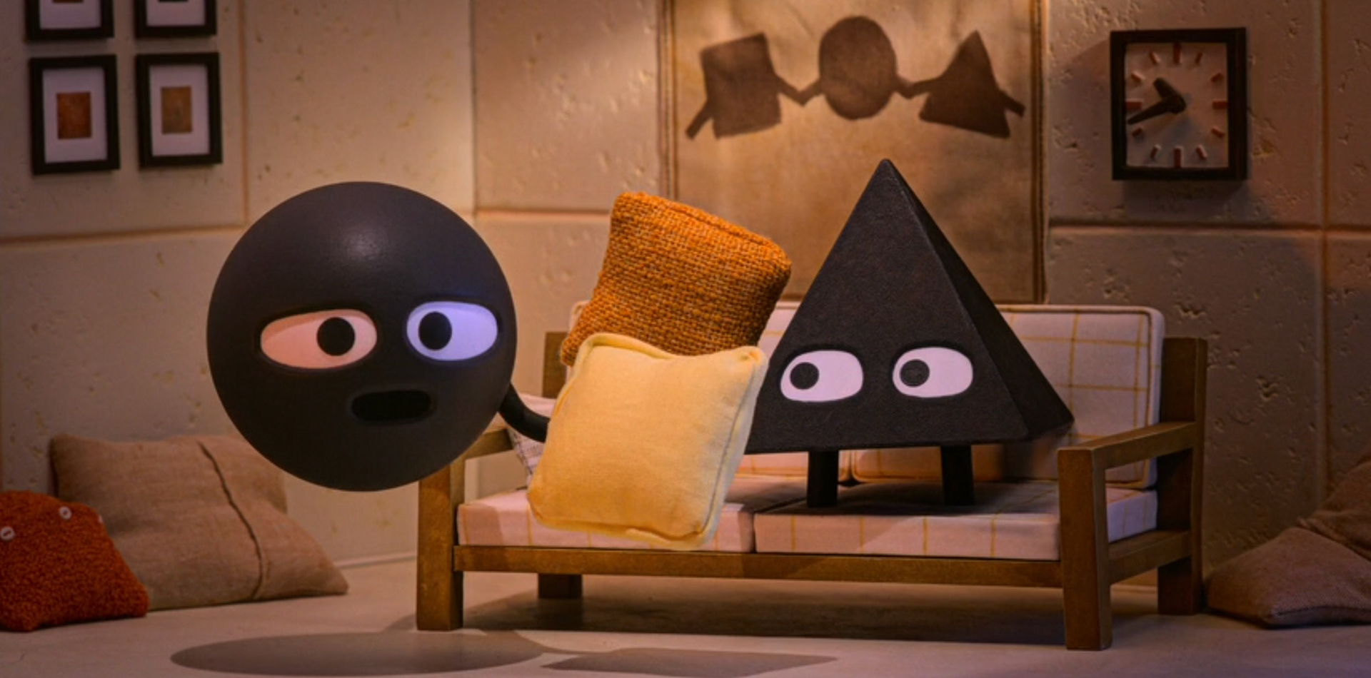 Triangle & Circle with Square's couch - movie still