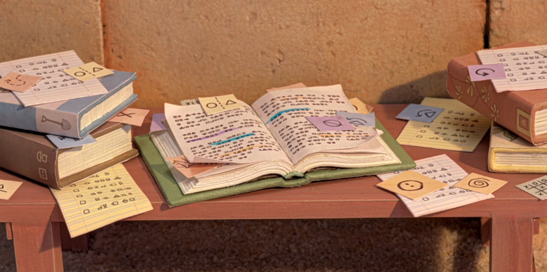 Square's gardening books & notes - movie still