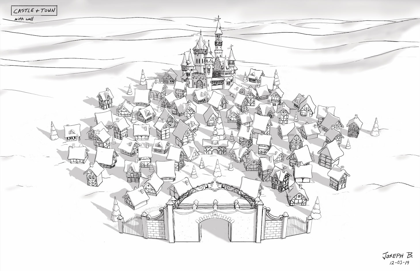 Xmas Town Layout - concept drawing