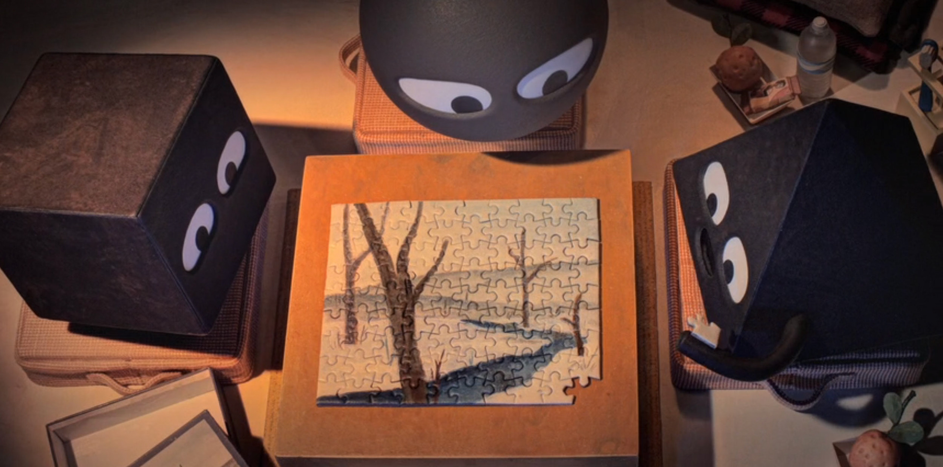 Characters with puzzle #2 - movie still