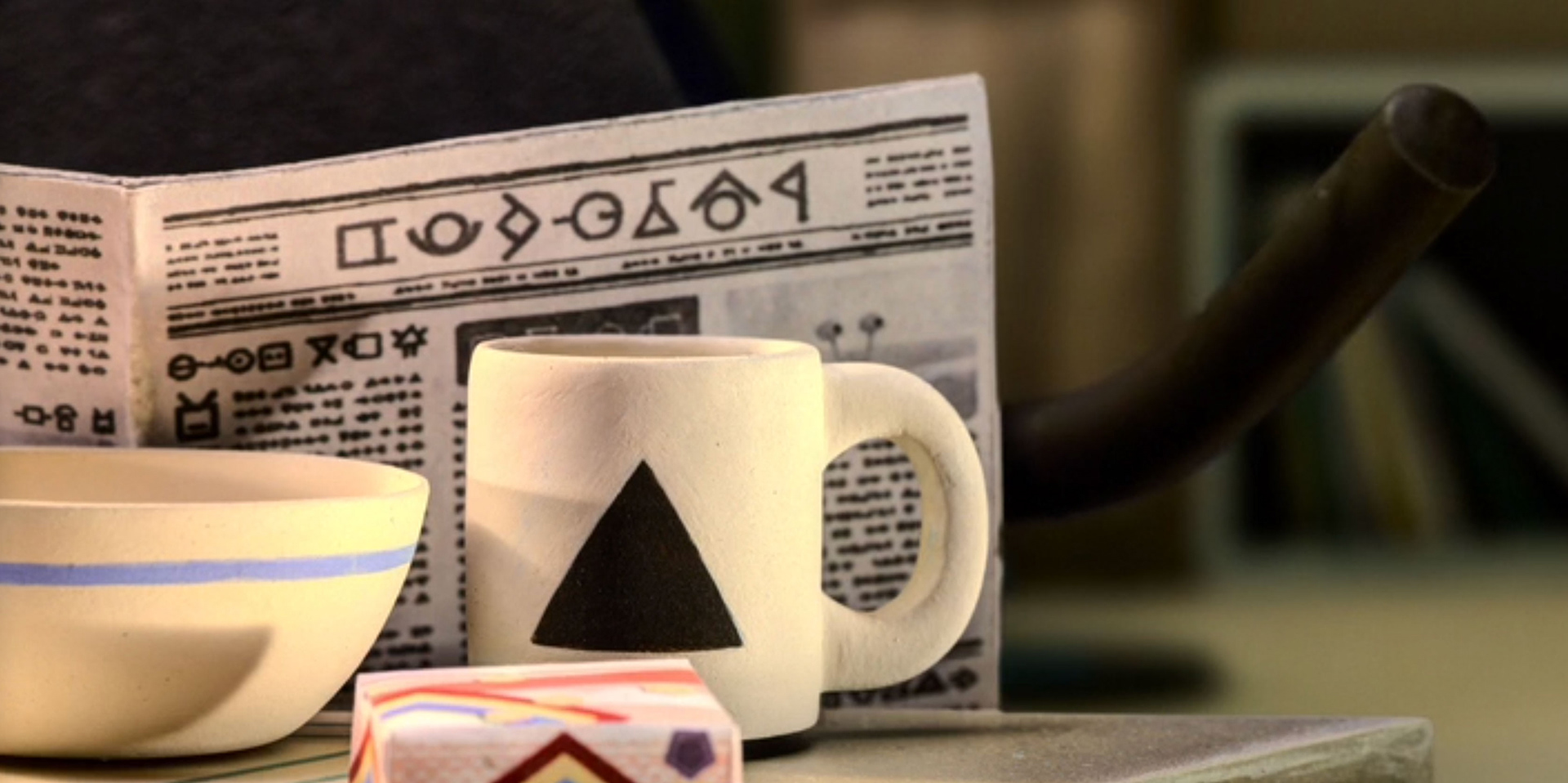 Triangle w/newspaper