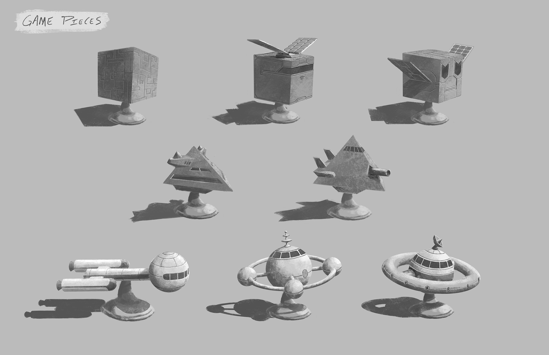 Game pieces - preliminary design concepts