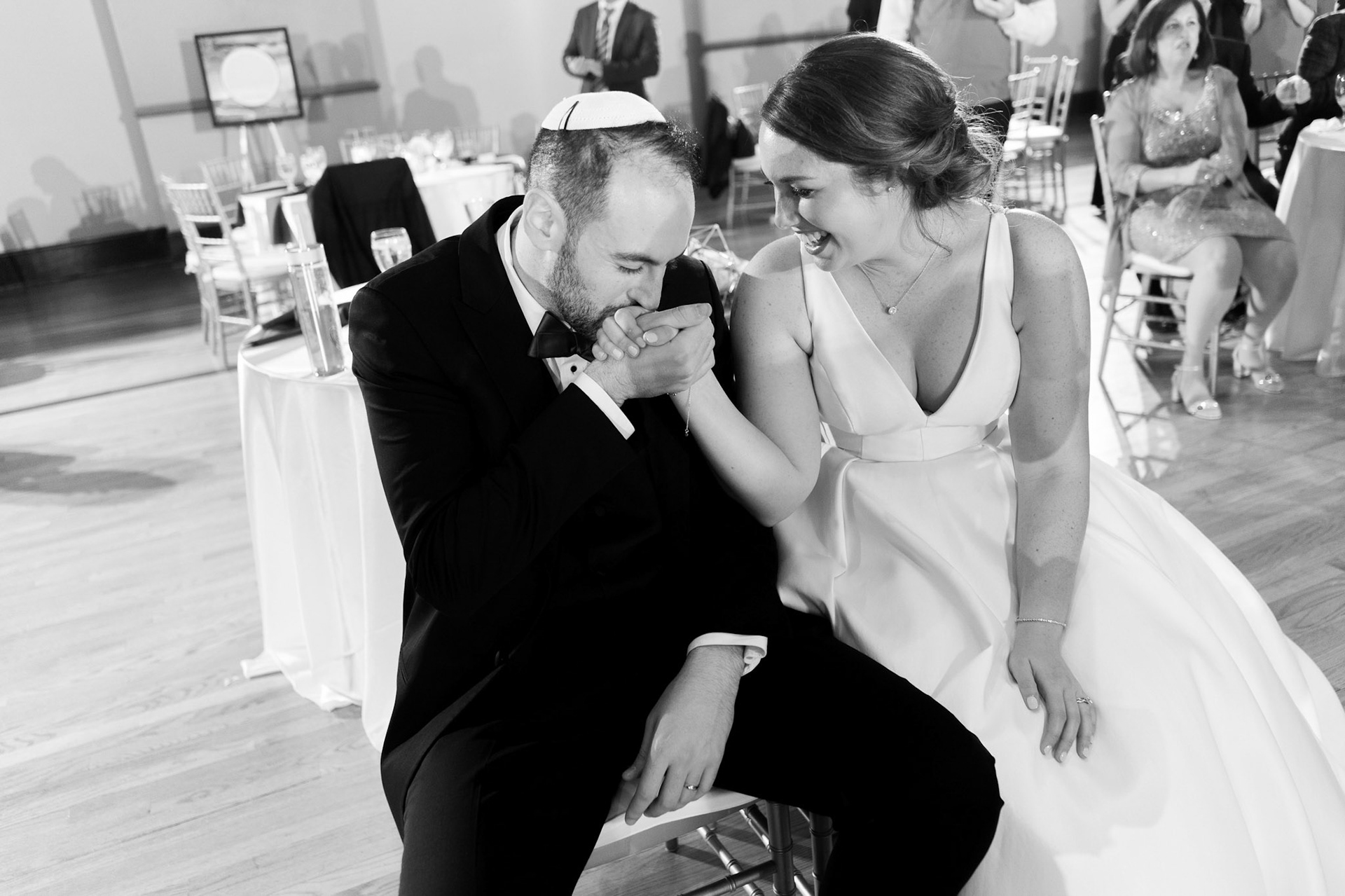 Wedding of Rebecca and Elliot at Beth Tfiloh in Pikesville, MD on Sunday, December 12, 2021.