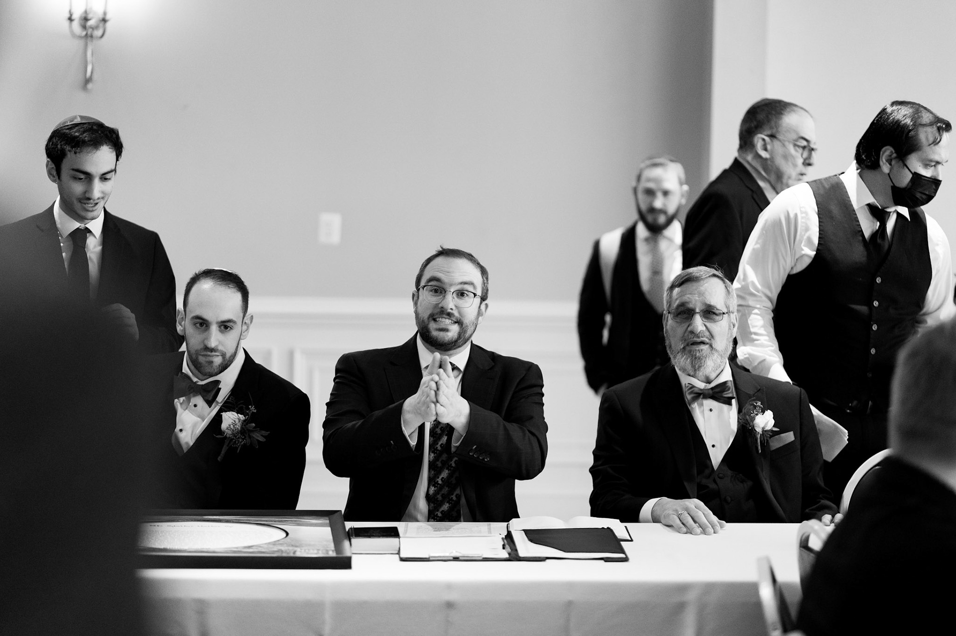 Wedding of Rebecca and Elliot at Beth Tfiloh in Pikesville, MD on Sunday, December 12, 2021.