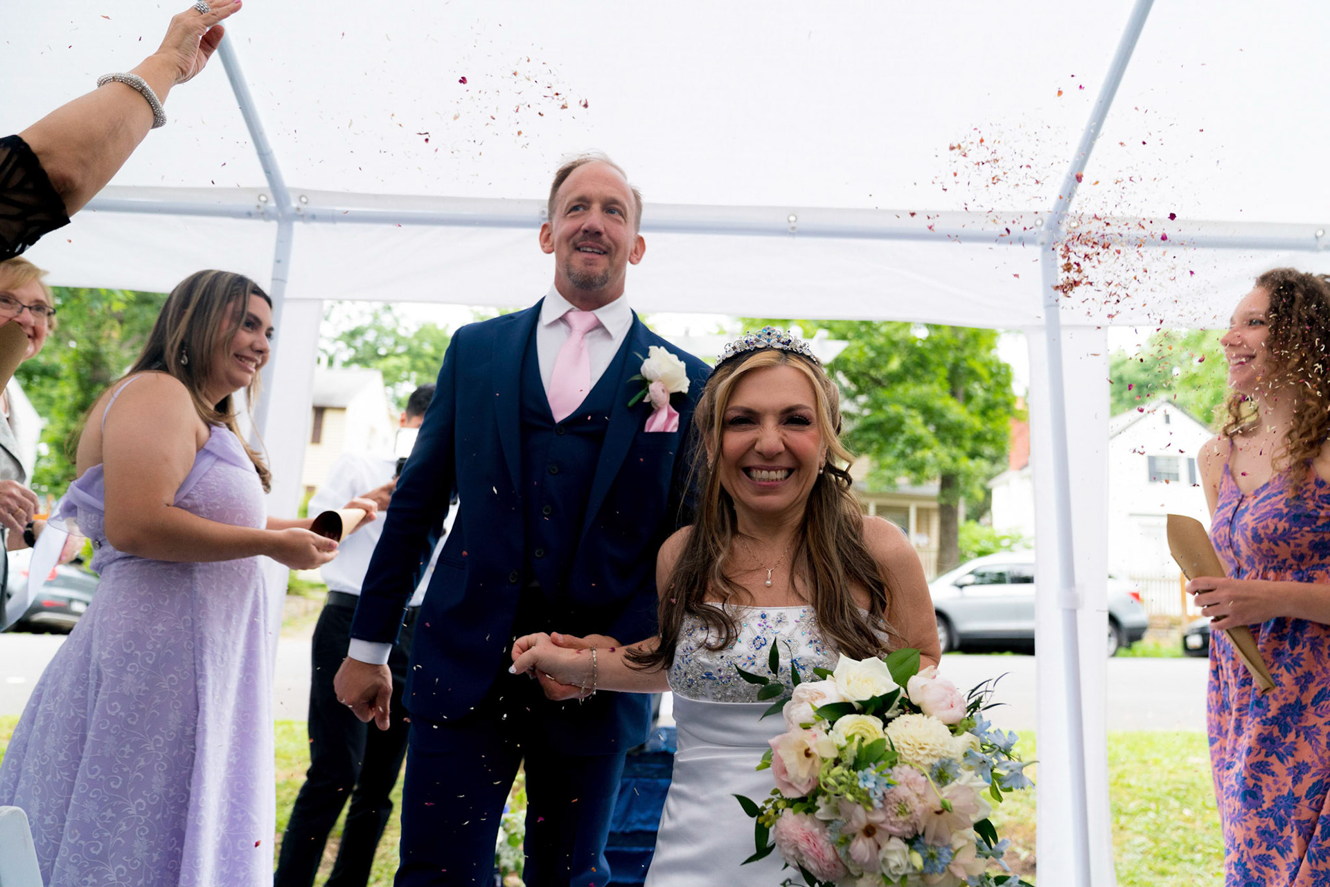 Marina and Mike’s intimate wedding at their home in Arlington, VA.