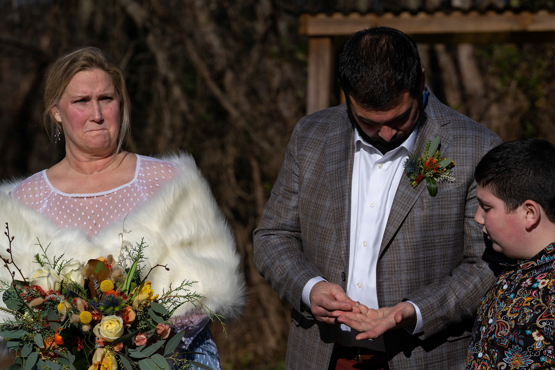 Sarah and Raj wed at their home in Parkton, MD on Sunday, December 27, 2020.