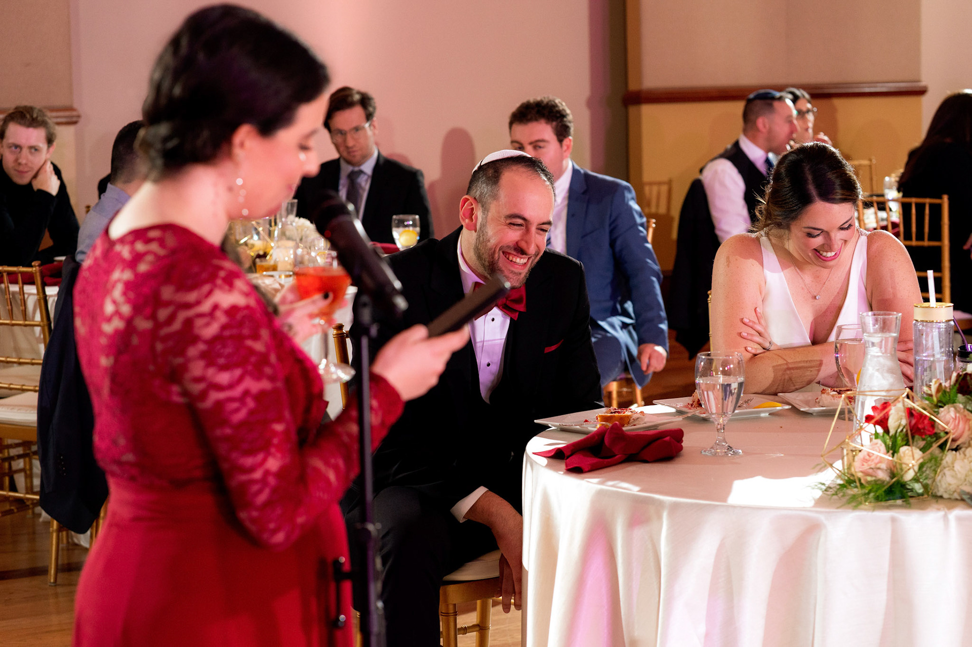 Wedding of Rebecca and Elliot at Beth Tfiloh in Pikesville, MD on Sunday, December 12, 2021.