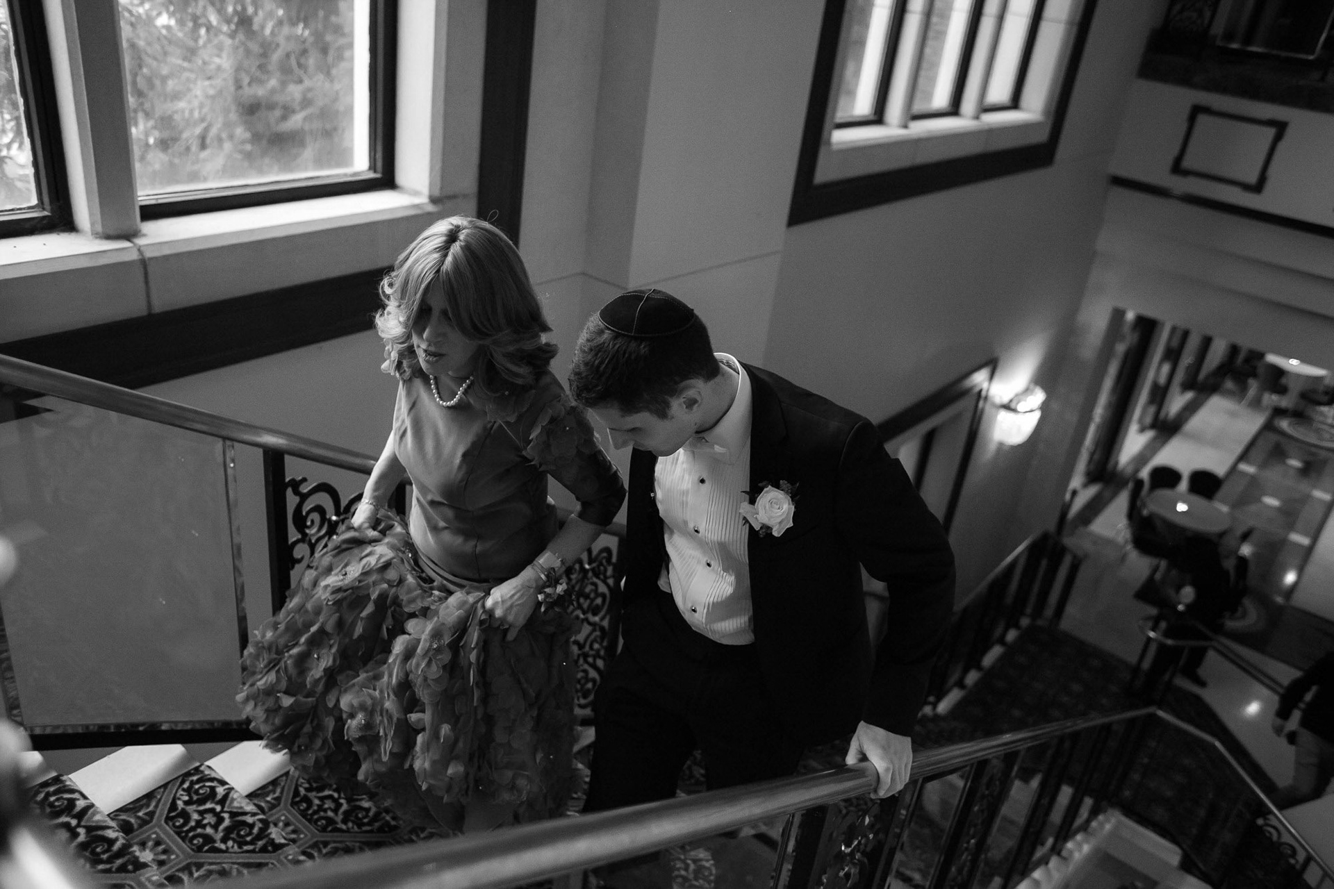 Modern Orthodox Jewish Wedding Grand Lodge Hunt Valley Baltimore Chosson Kallah Tish Bedeken Chuppah Party Portraits Spring Cloudy Rain Fran Berger