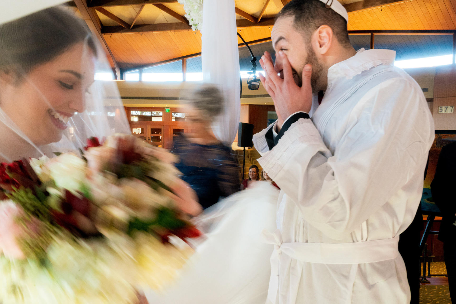 Wedding of Rebecca and Elliot at Beth Tfiloh in Pikesville, MD on Sunday, December 12, 2021.