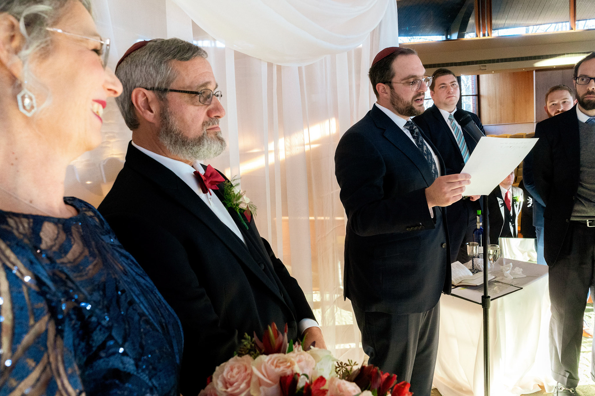 Wedding of Rebecca and Elliot at Beth Tfiloh in Pikesville, MD on Sunday, December 12, 2021.