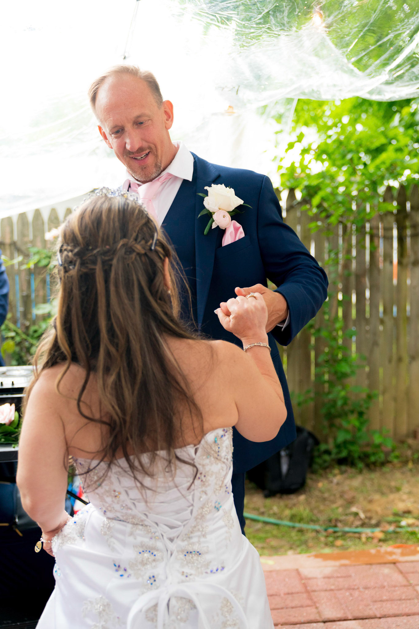Marina and Mike’s intimate wedding at their home in Arlington, VA.