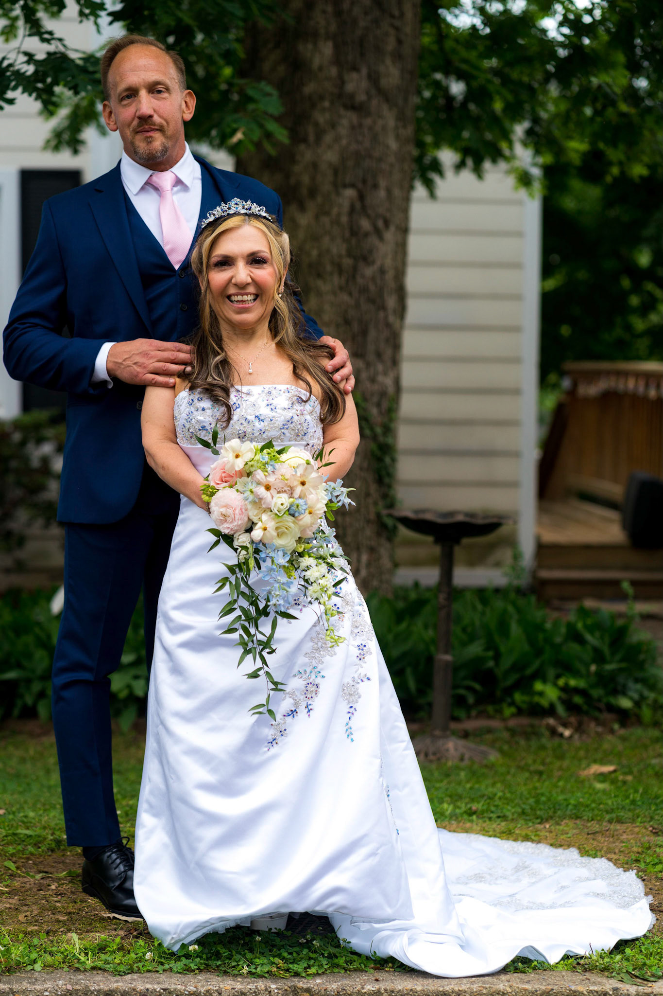 Marina and Mike’s intimate wedding at their home in Arlington, VA.