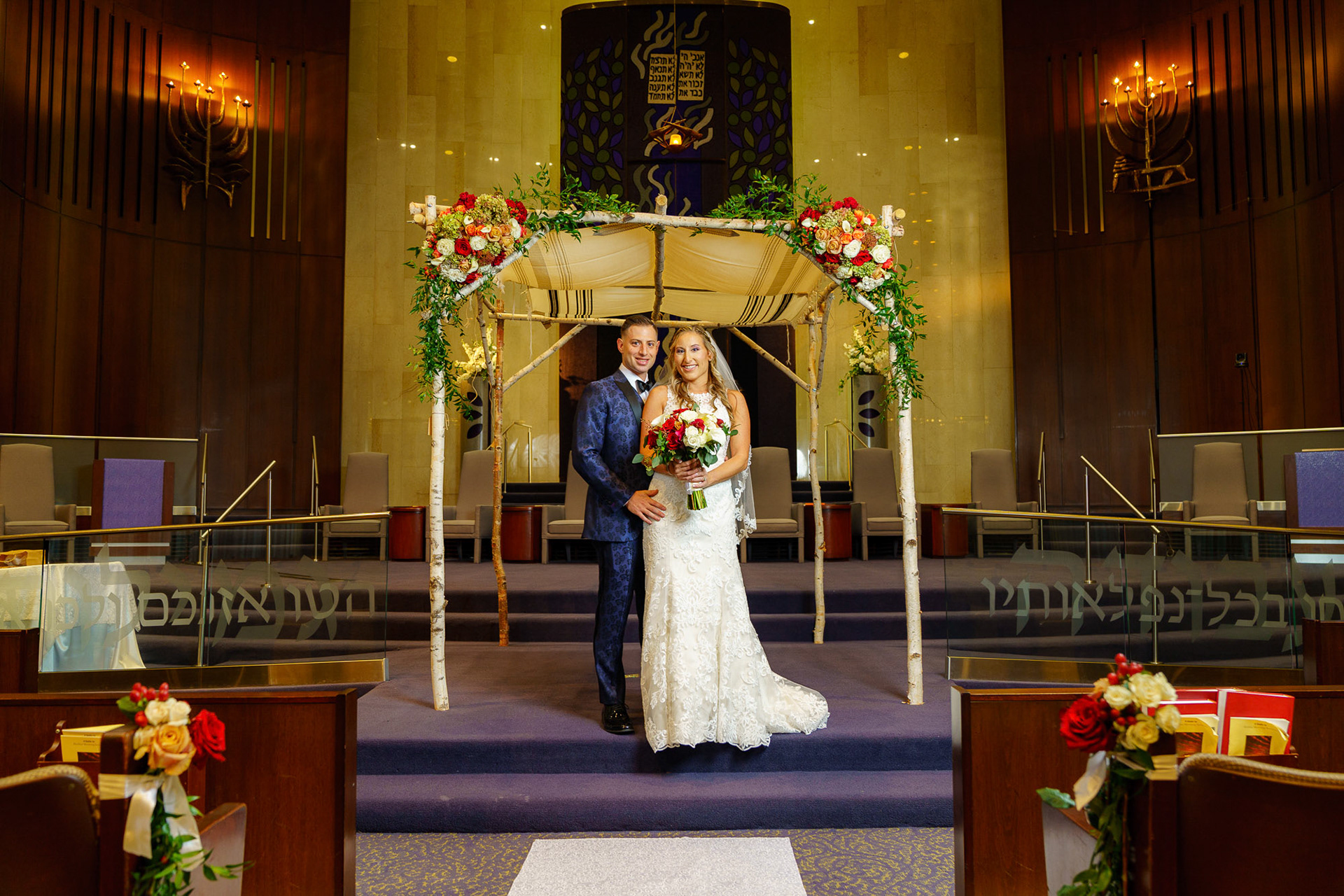 Melissa and Lee get married at Chizuk Amuno Congregation in Baltimore, MD on Saturday, November 7, 2020.