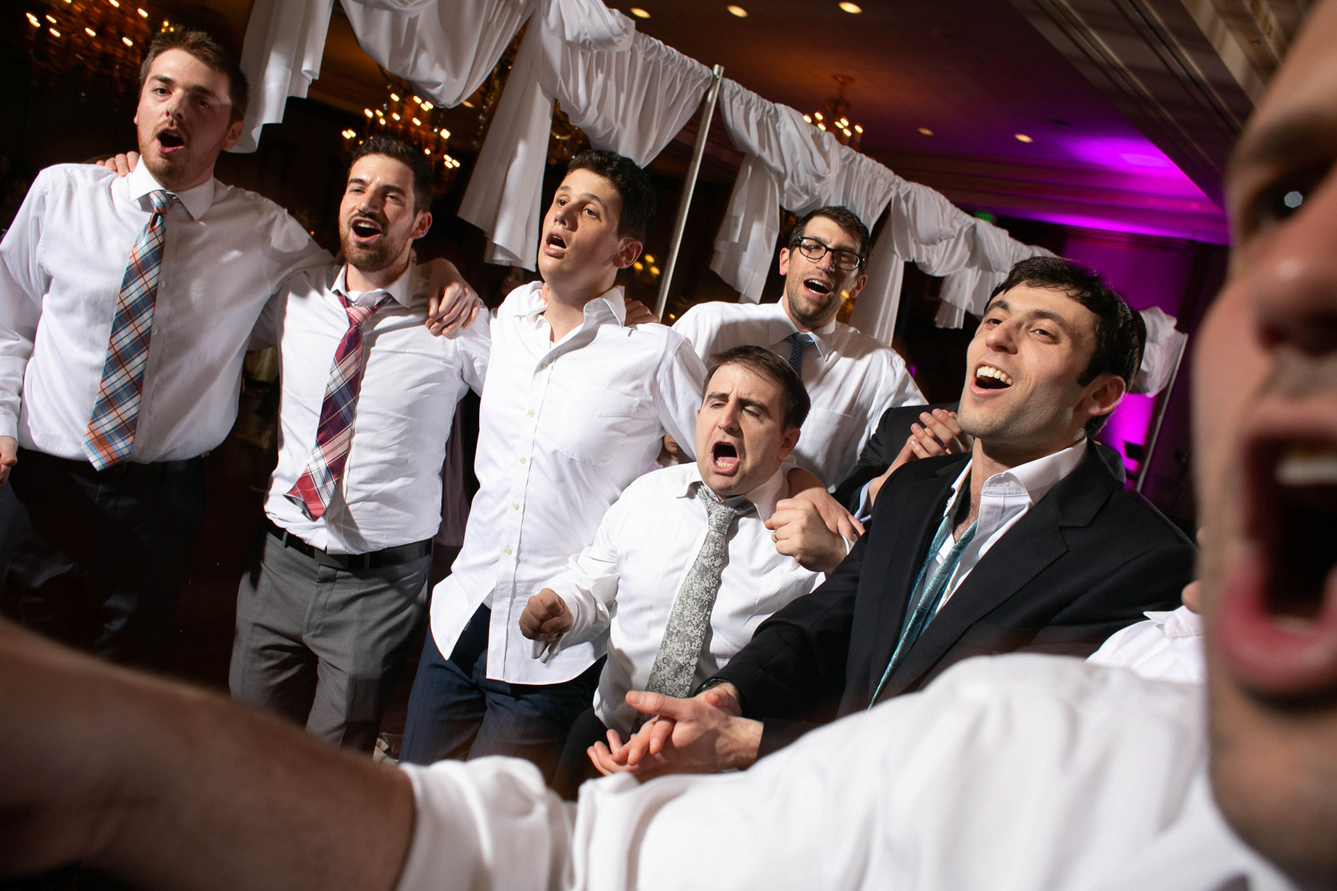 Modern Orthodox Jewish Wedding Grand Lodge Hunt Valley Baltimore Chosson Kallah Tish Bedeken Chuppah Party Portraits Spring Cloudy Rain Fran Berger