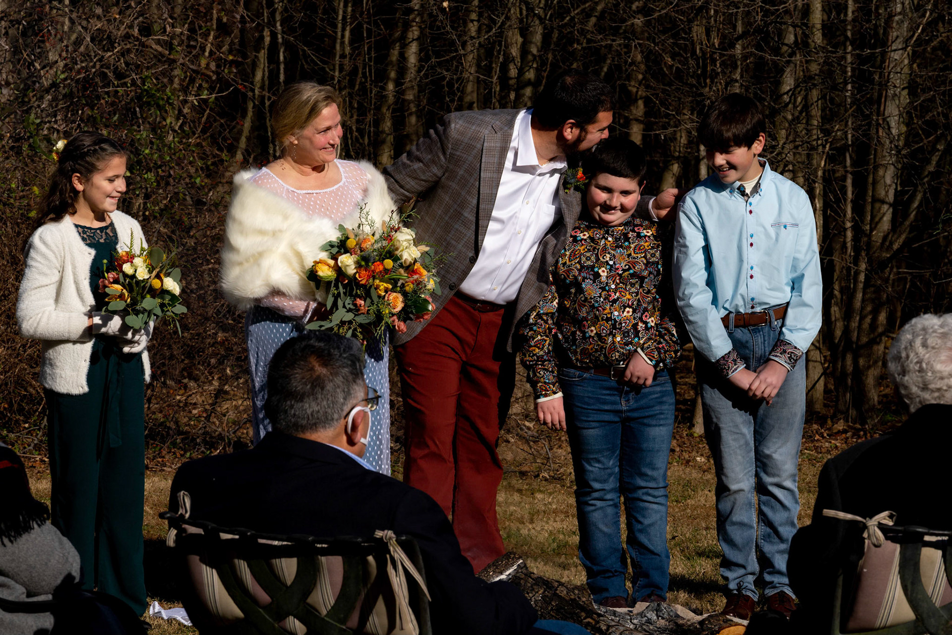 Sarah and Raj wed at their home in Parkton, MD on Sunday, December 27, 2020.