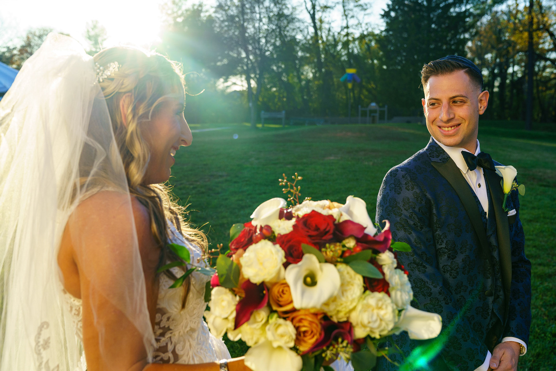 Melissa and Lee get married at Chizuk Amuno Congregation in Baltimore, MD on Saturday, November 7, 2020.