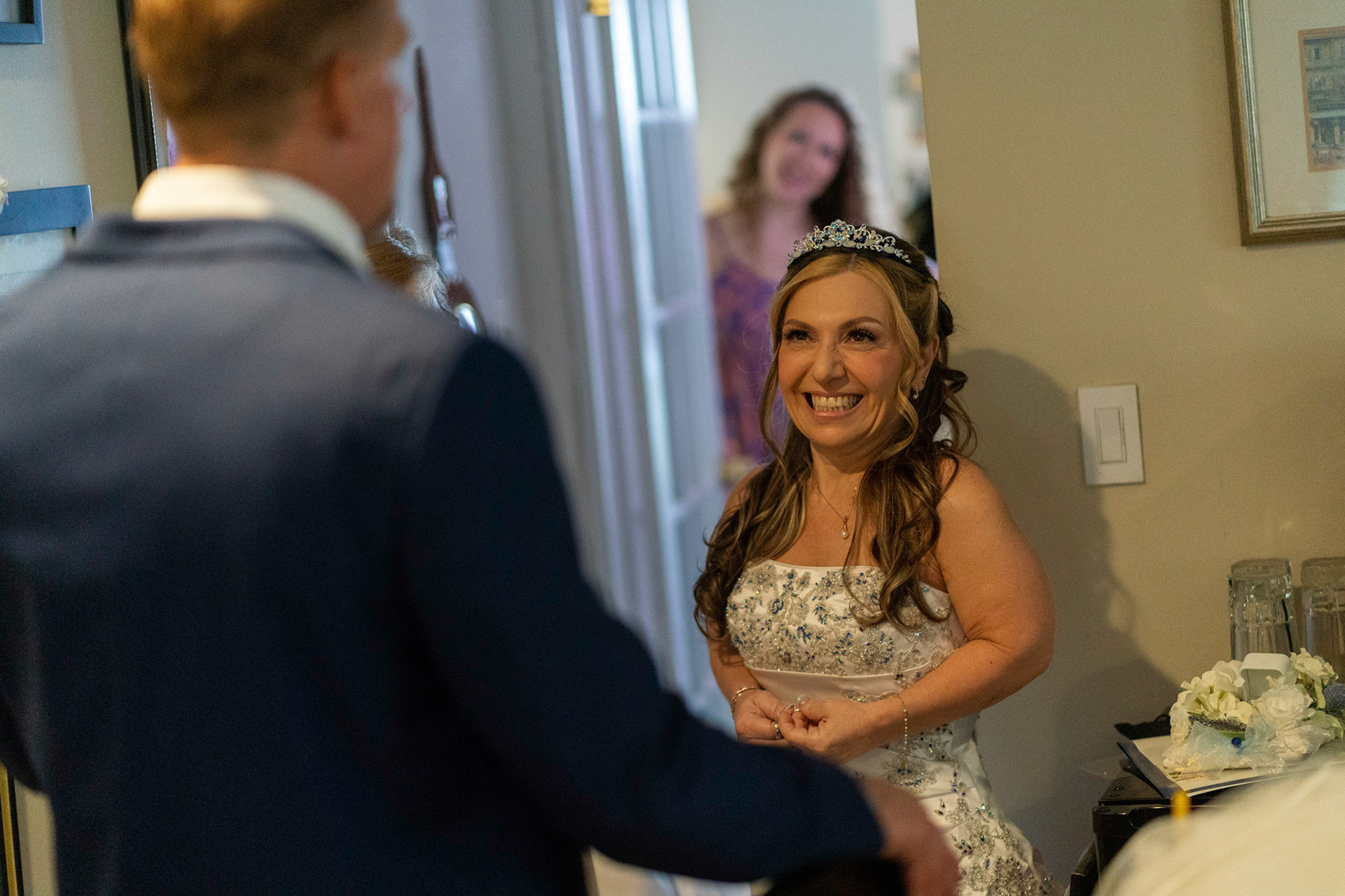 Marina and Mike’s intimate wedding at their home in Arlington, VA.