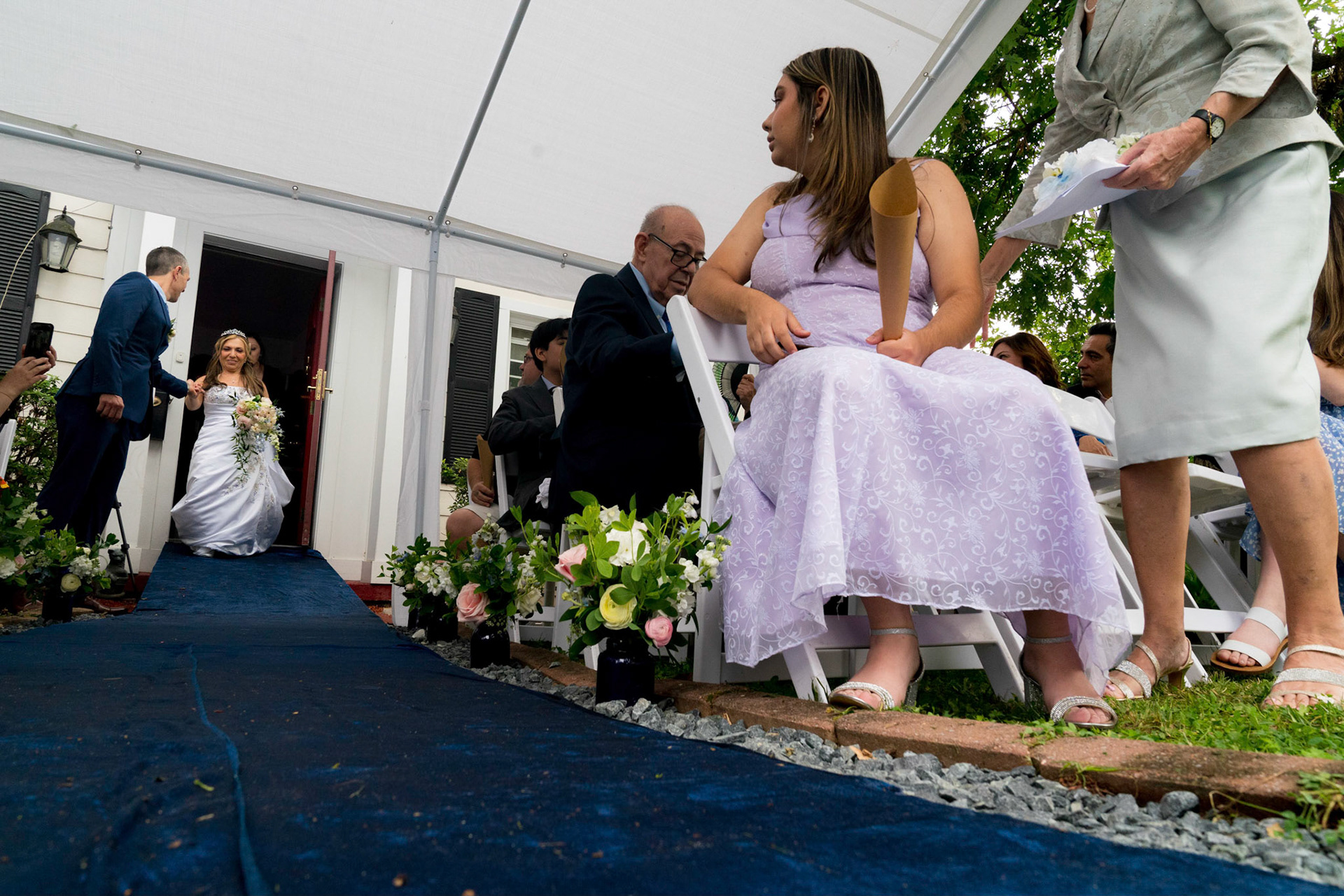 Marina and Mike’s intimate wedding at their home in Arlington, VA.