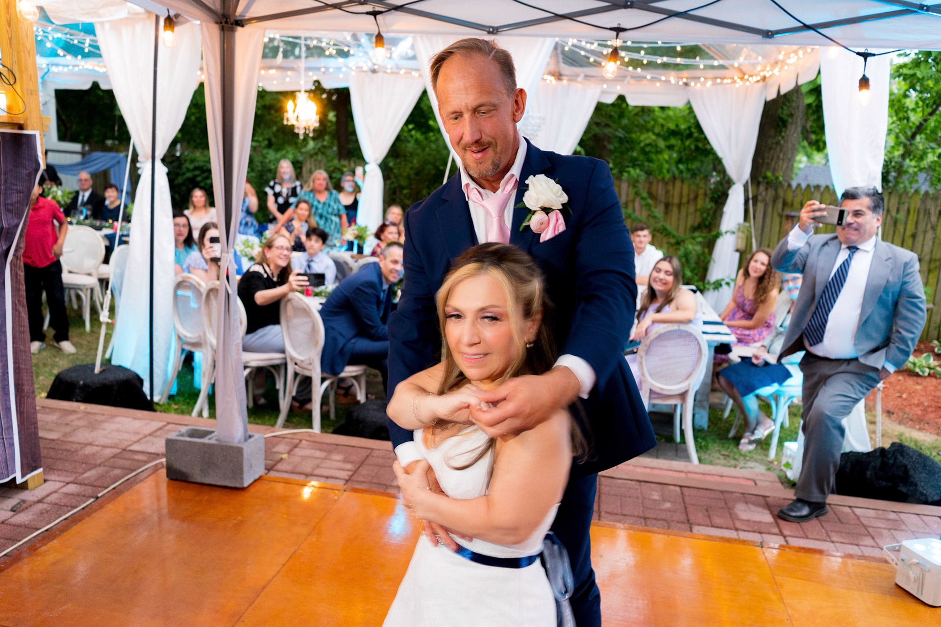 Marina and Mike’s intimate wedding at their home in Arlington, VA.