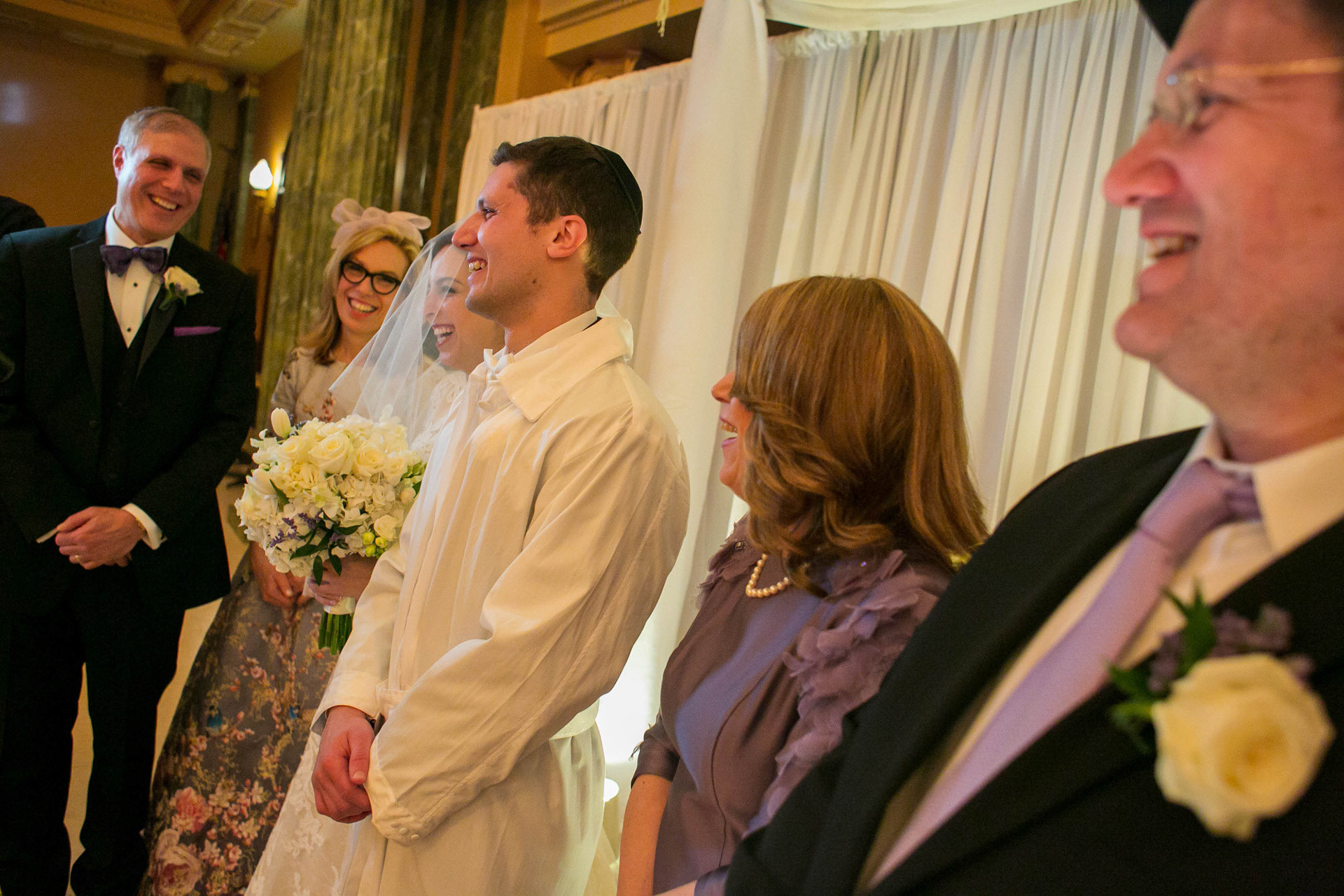Modern Orthodox Jewish Wedding Grand Lodge Hunt Valley Baltimore Chosson Kallah Tish Bedeken Chuppah Party Portraits Spring Cloudy Rain Fran Berger
