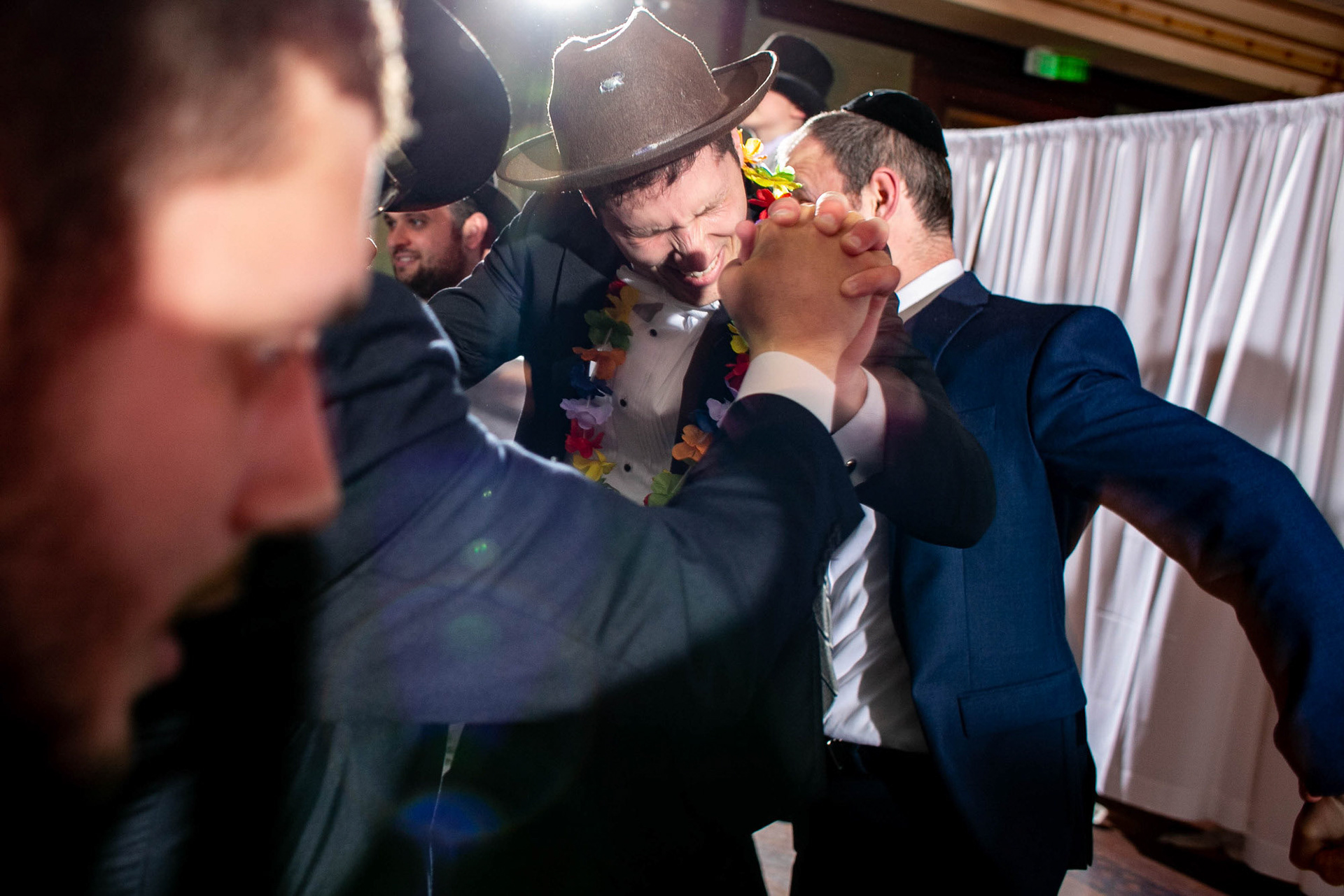 Modern Orthodox Jewish Wedding Grand Lodge Hunt Valley Baltimore Chosson Kallah Tish Bedeken Chuppah Party Portraits Spring Cloudy Rain Fran Berger
