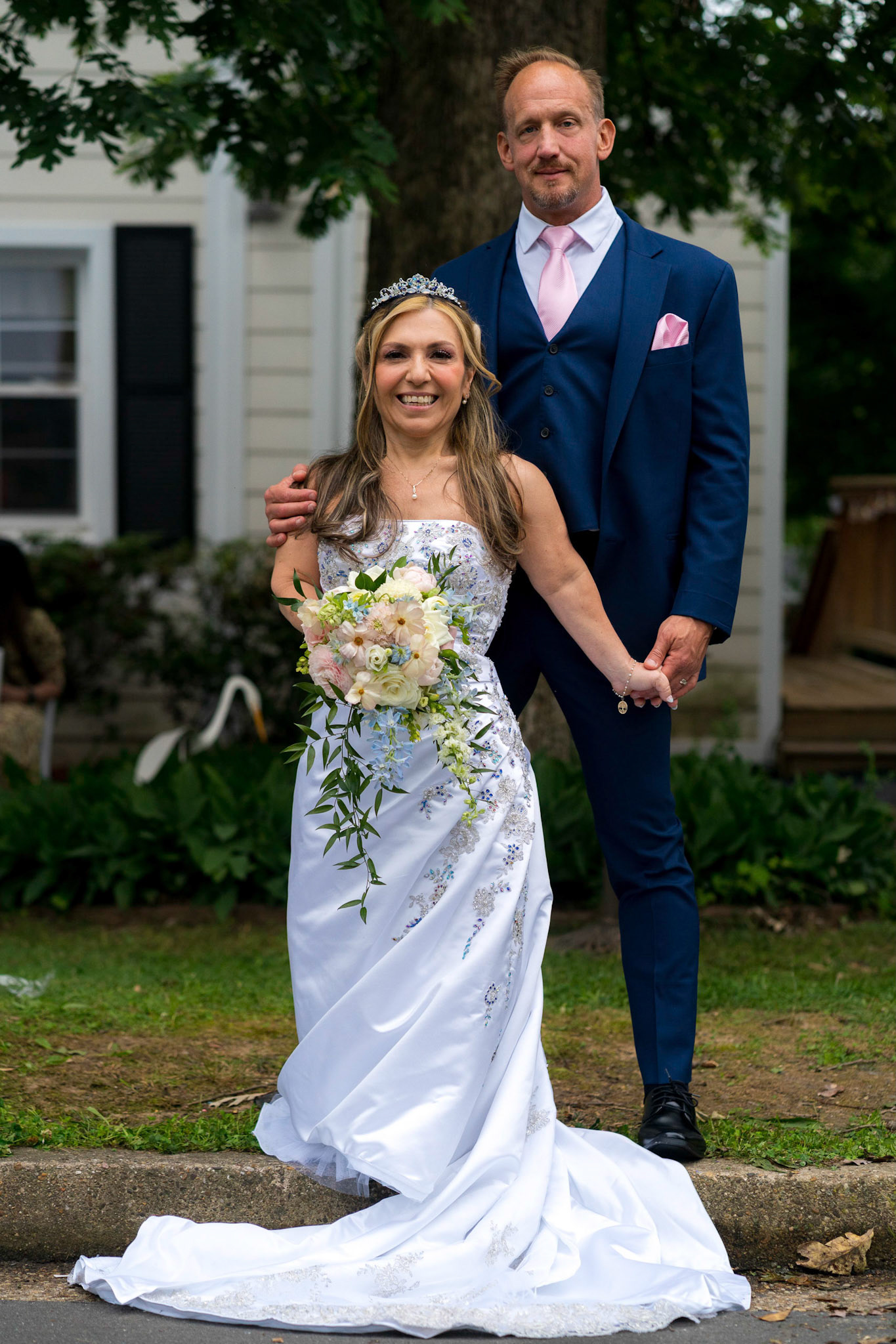 Marina and Mike’s intimate wedding at their home in Arlington, VA.