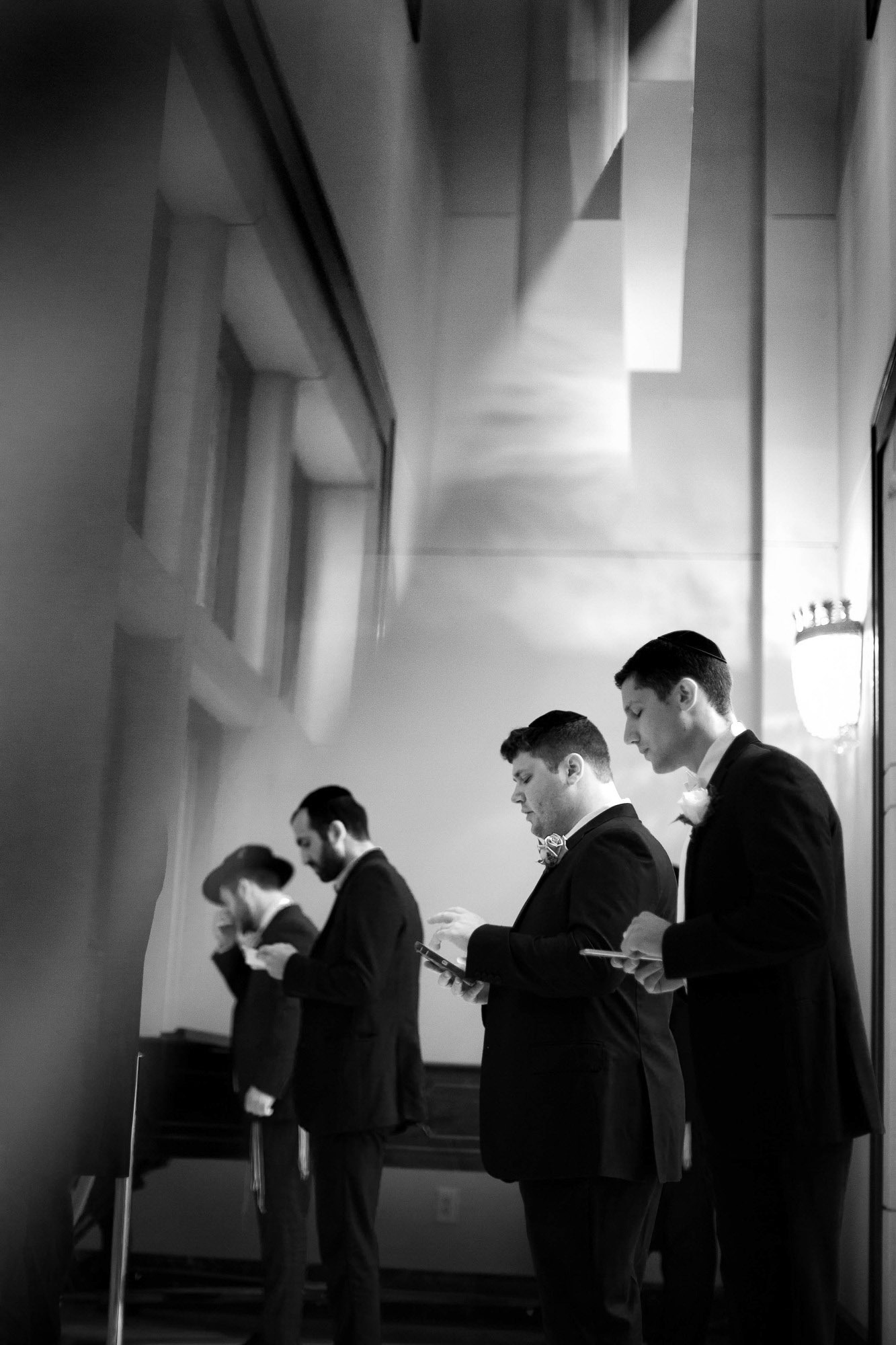 Modern Orthodox Jewish Wedding Grand Lodge Hunt Valley Baltimore Chosson Kallah Tish Bedeken Chuppah Party Portraits Spring Cloudy Rain Fran Berger