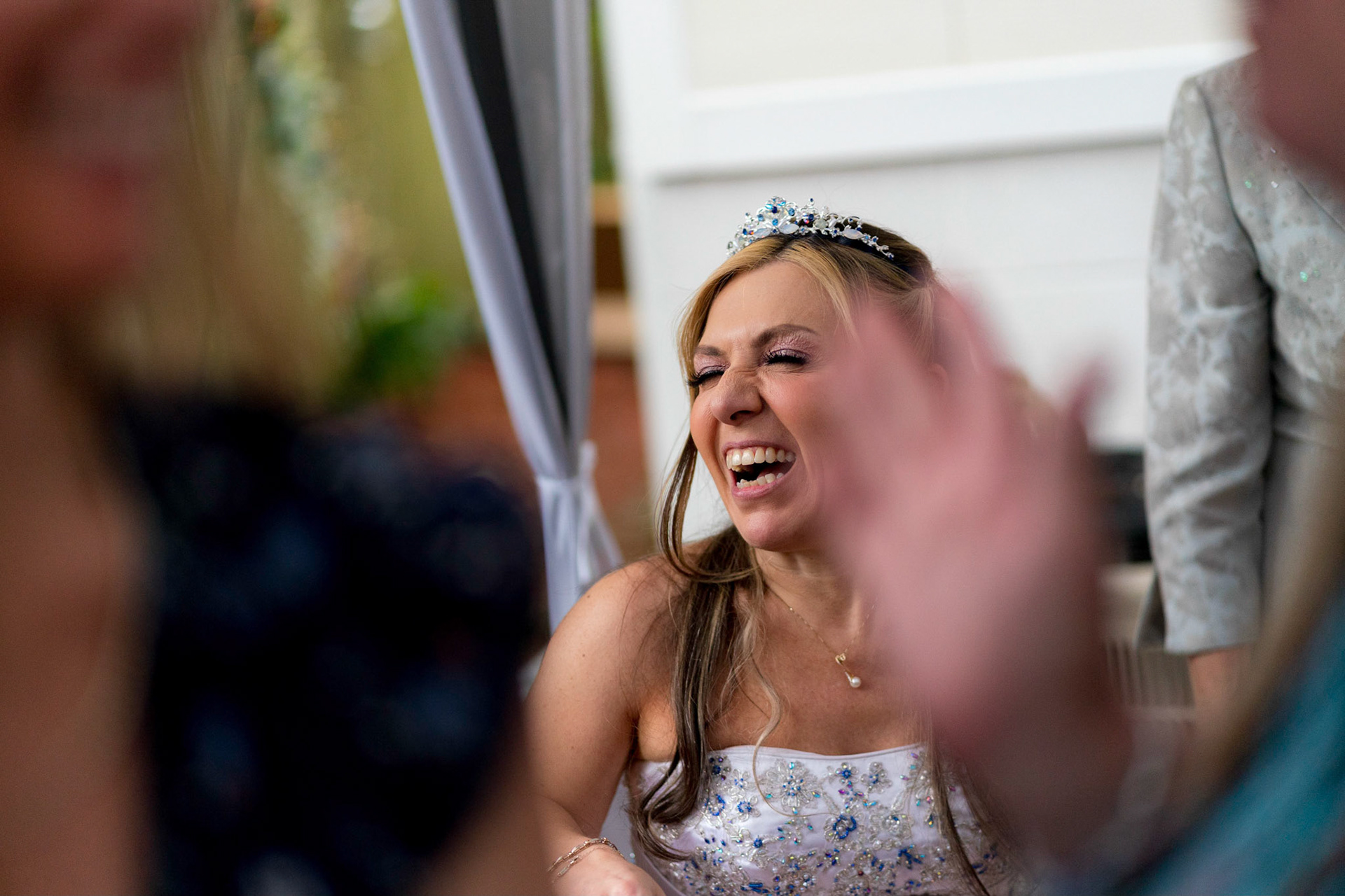 Marina and Mike’s intimate wedding at their home in Arlington, VA.