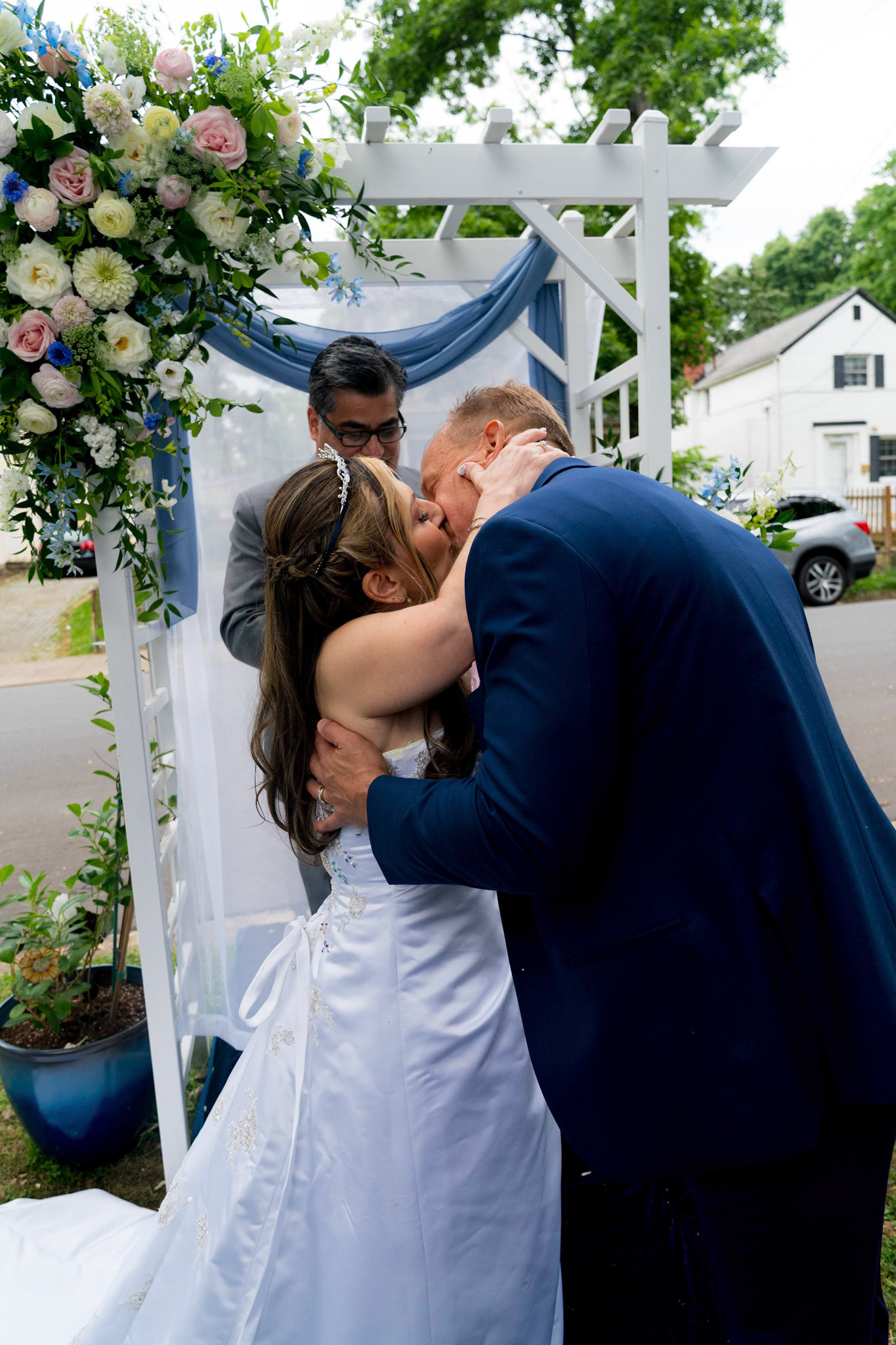 Marina and Mike’s intimate wedding at their home in Arlington, VA.