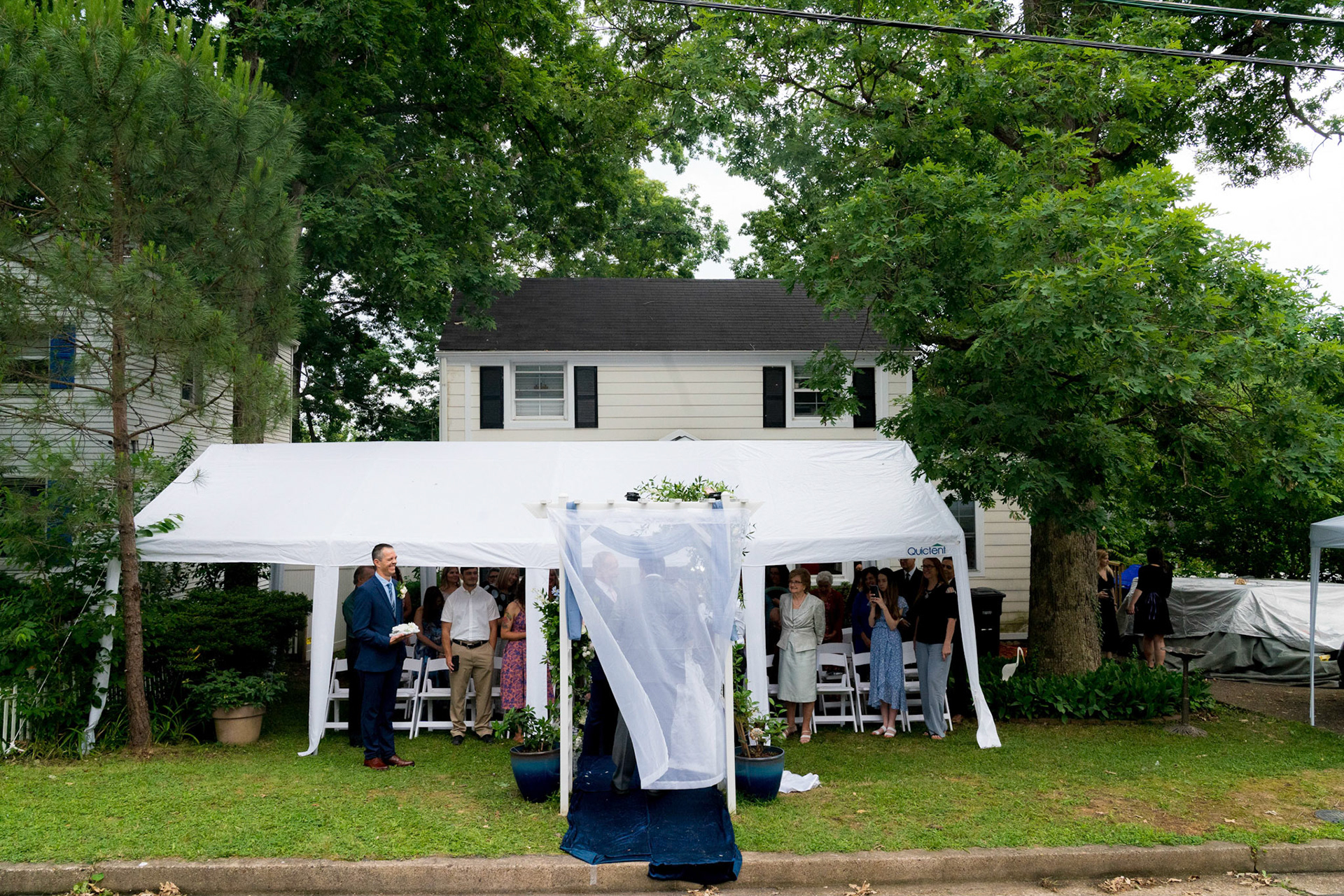 Marina and Mike’s intimate wedding at their home in Arlington, VA.