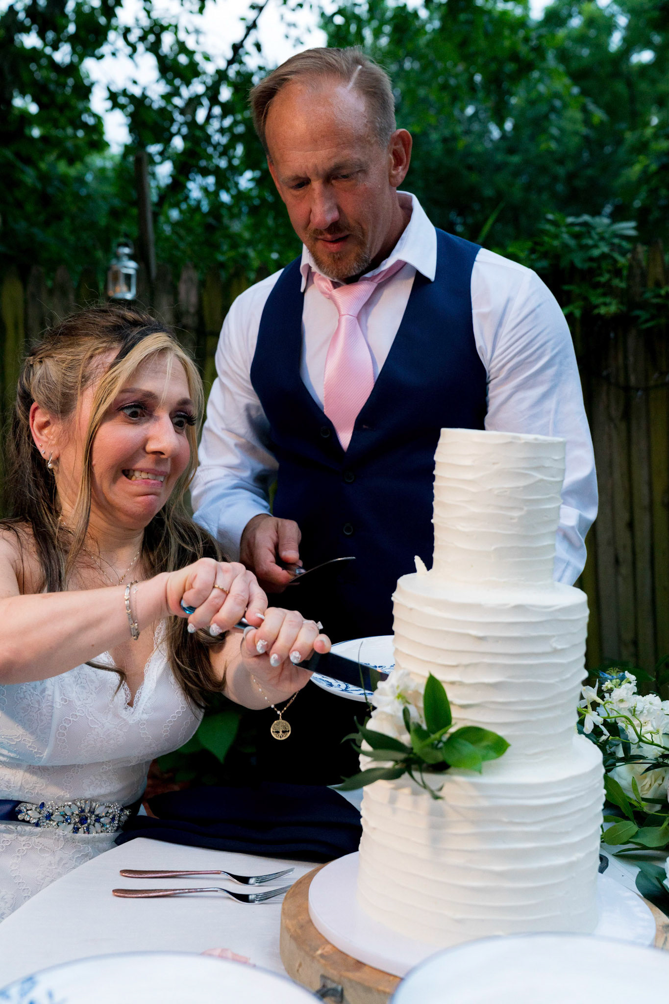 Marina and Mike’s intimate wedding at their home in Arlington, VA.