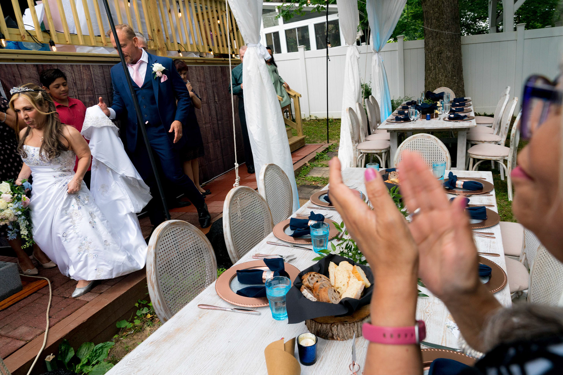 Marina and Mike’s intimate wedding at their home in Arlington, VA.
