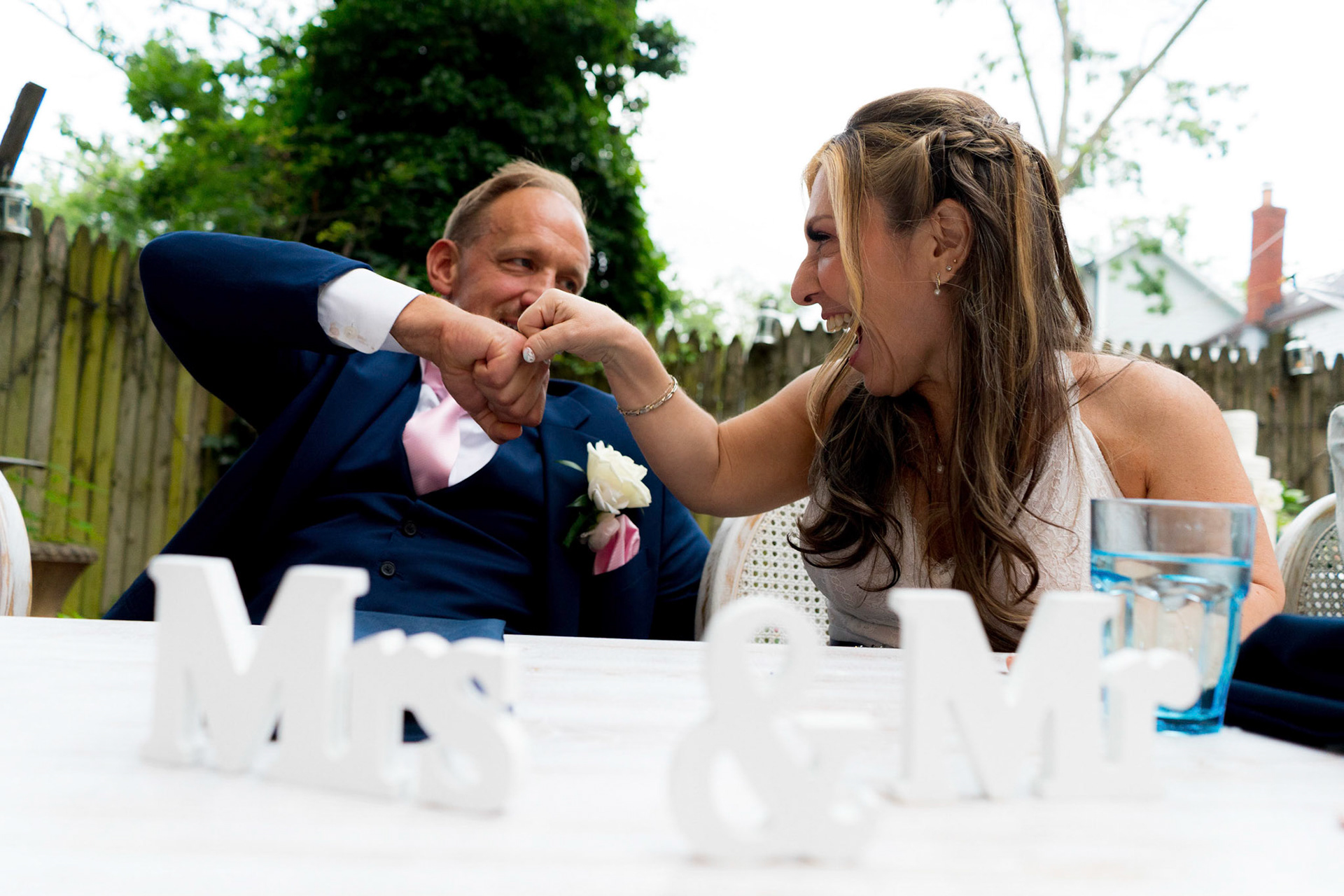 Marina and Mike’s intimate wedding at their home in Arlington, VA.