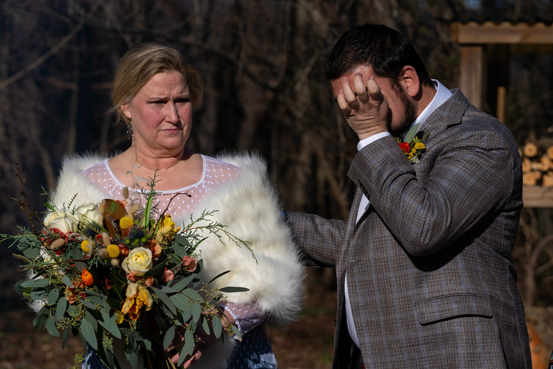 Sarah and Raj wed at their home in Parkton, MD on Sunday, December 27, 2020.
