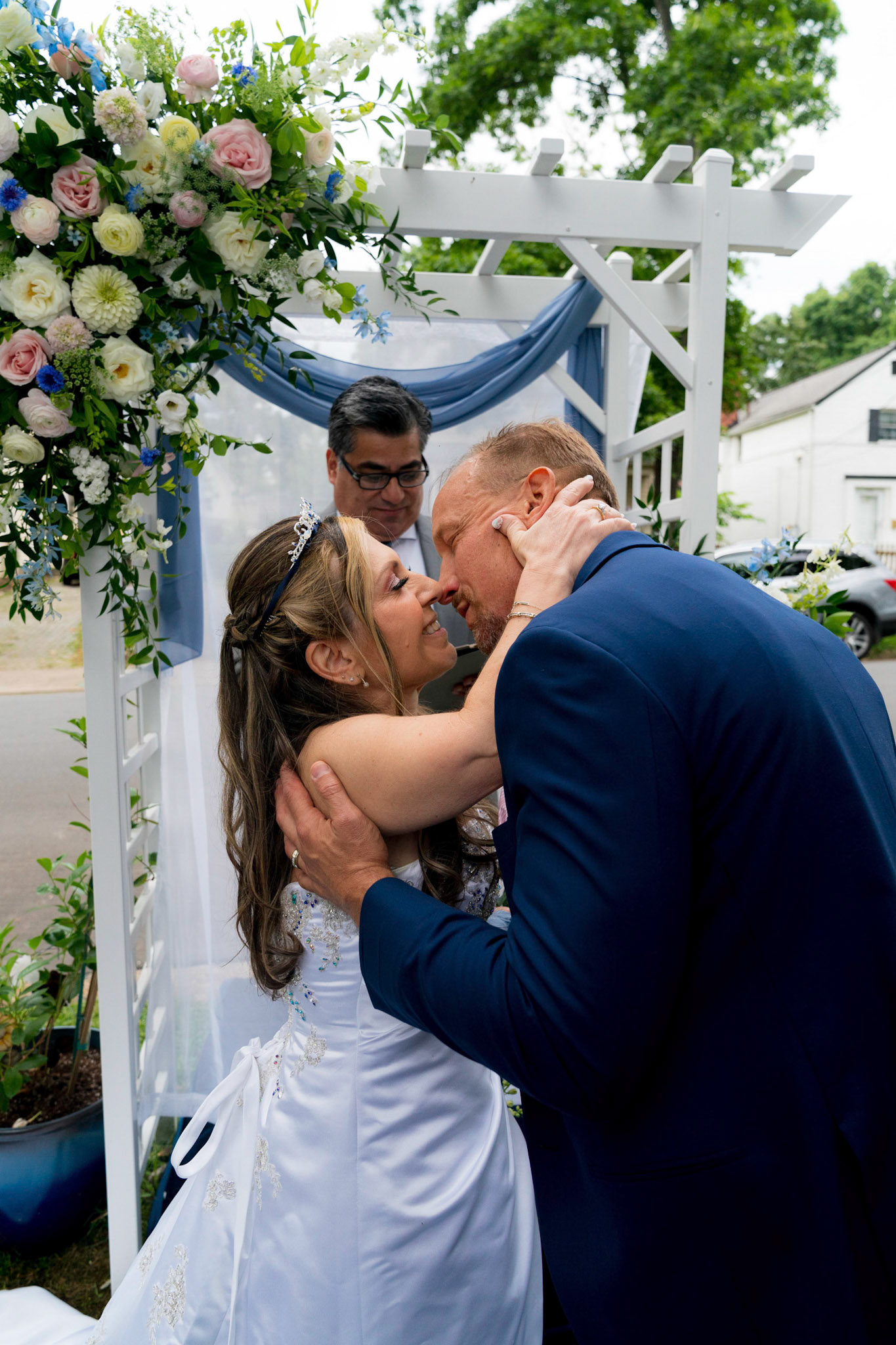 Marina and Mike’s intimate wedding at their home in Arlington, VA.