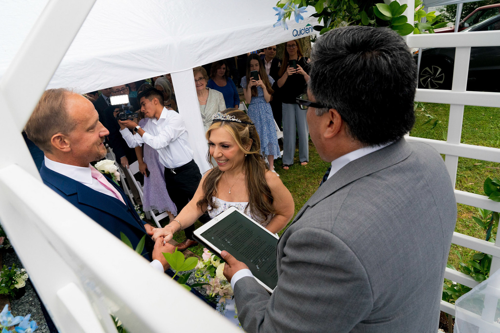 Marina and Mike’s intimate wedding at their home in Arlington, VA.