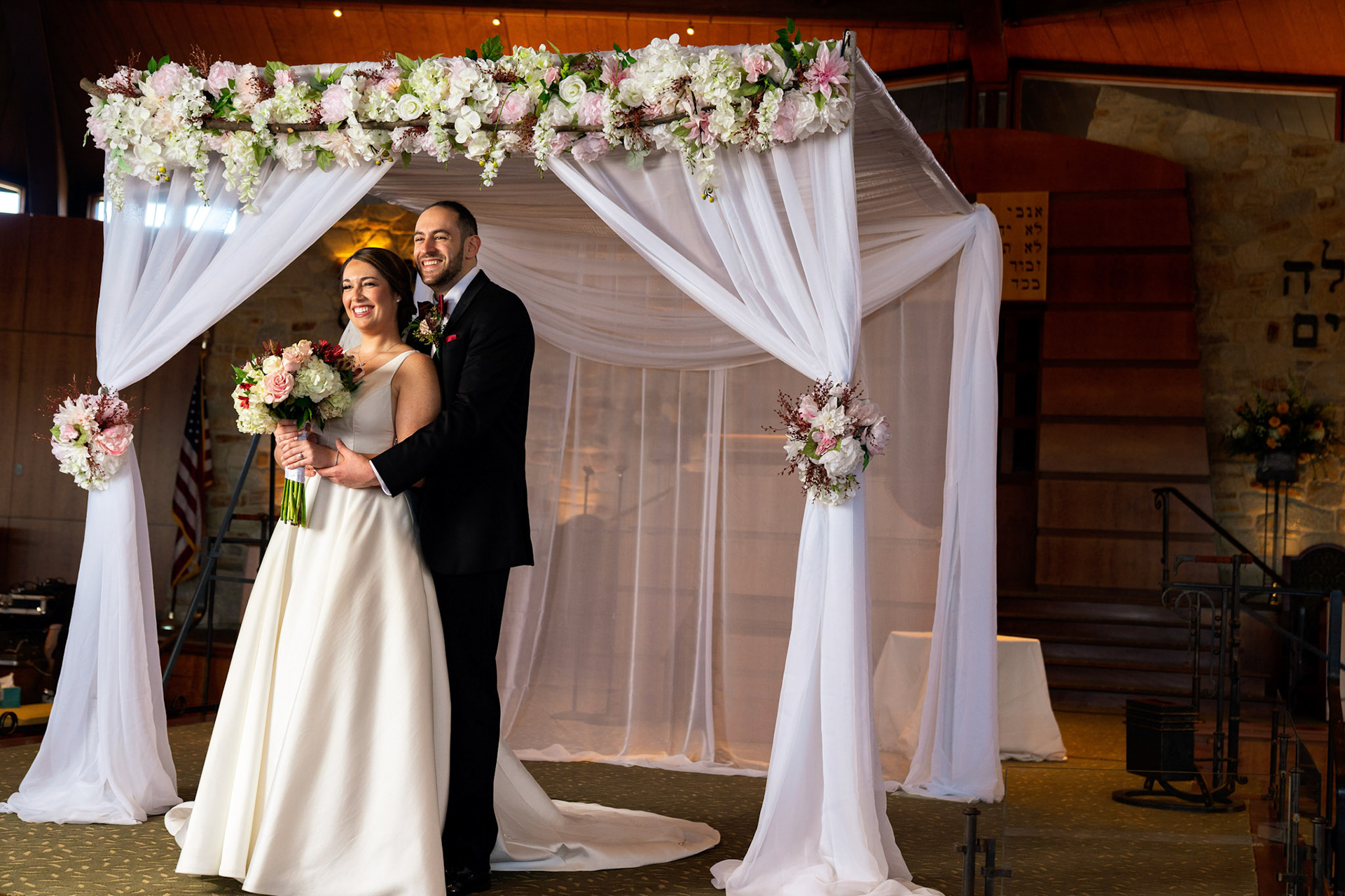 Wedding of Rebecca and Elliot at Beth Tfiloh in Pikesville, MD on Sunday, December 12, 2021.