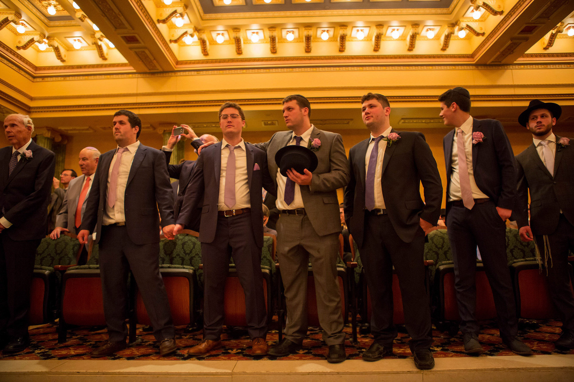 Modern Orthodox Jewish Wedding Grand Lodge Hunt Valley Baltimore Chosson Kallah Tish Bedeken Chuppah Party Portraits Spring Cloudy Rain Fran Berger