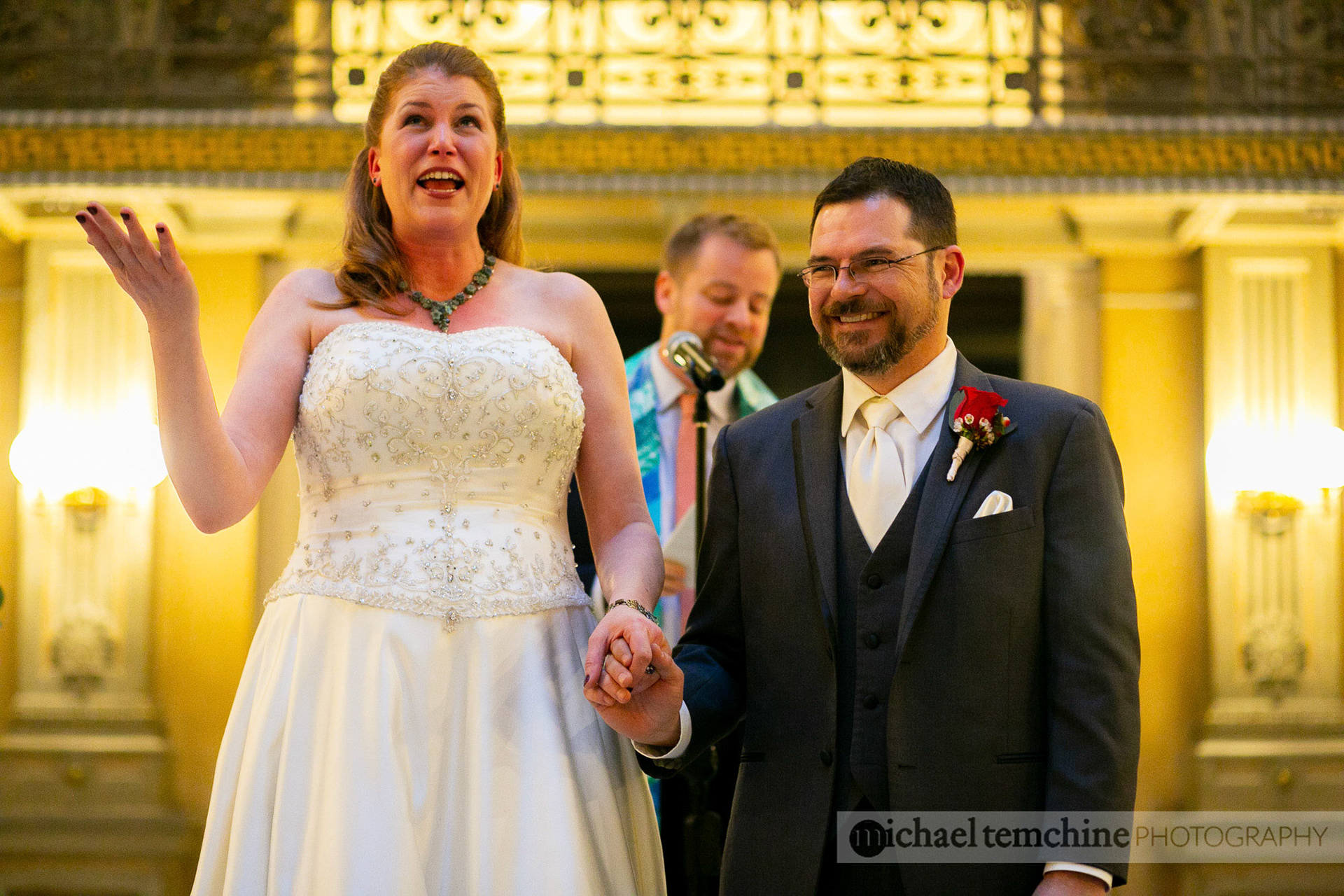 Denise and Sylvain's Peabody Institute wedding on March 2, 2019 in Baltimore, MD