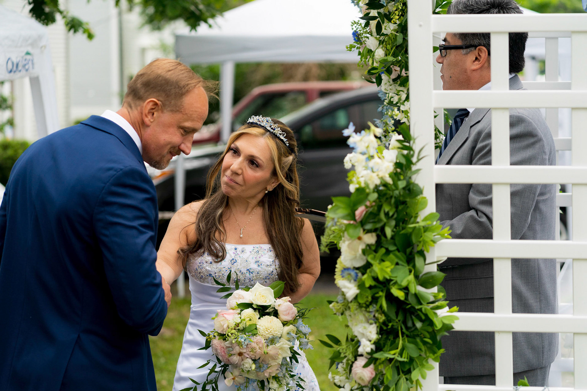 Marina and Mike’s intimate wedding at their home in Arlington, VA.