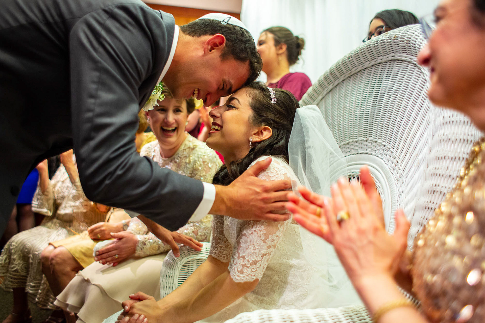 Arienne and Avi wed at Beth Tfiloh on Sunday, June10, 2018.