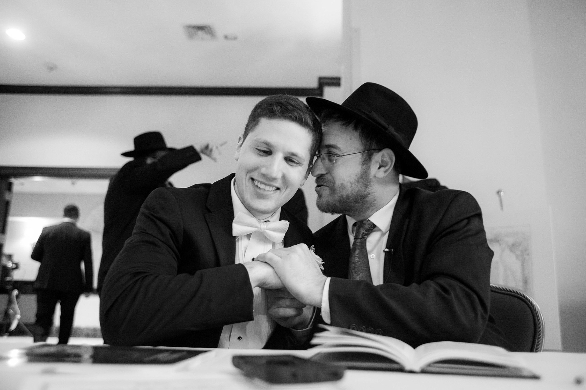 Modern Orthodox Jewish Wedding Grand Lodge Hunt Valley Baltimore Chosson Kallah Tish Bedeken Chuppah Party Portraits Spring Cloudy Rain Fran Berger