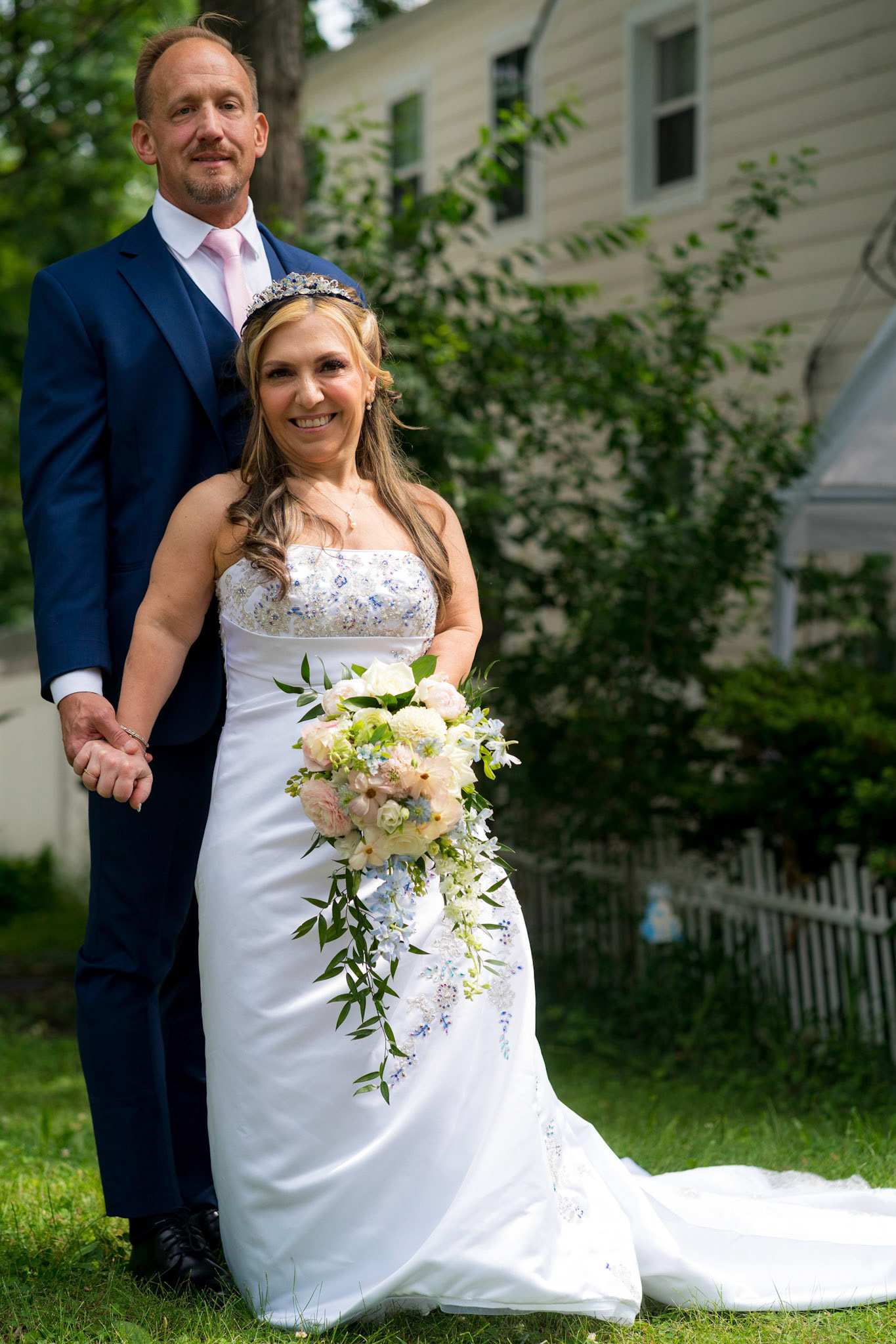 Marina and Mike’s intimate wedding at their home in Arlington, VA.