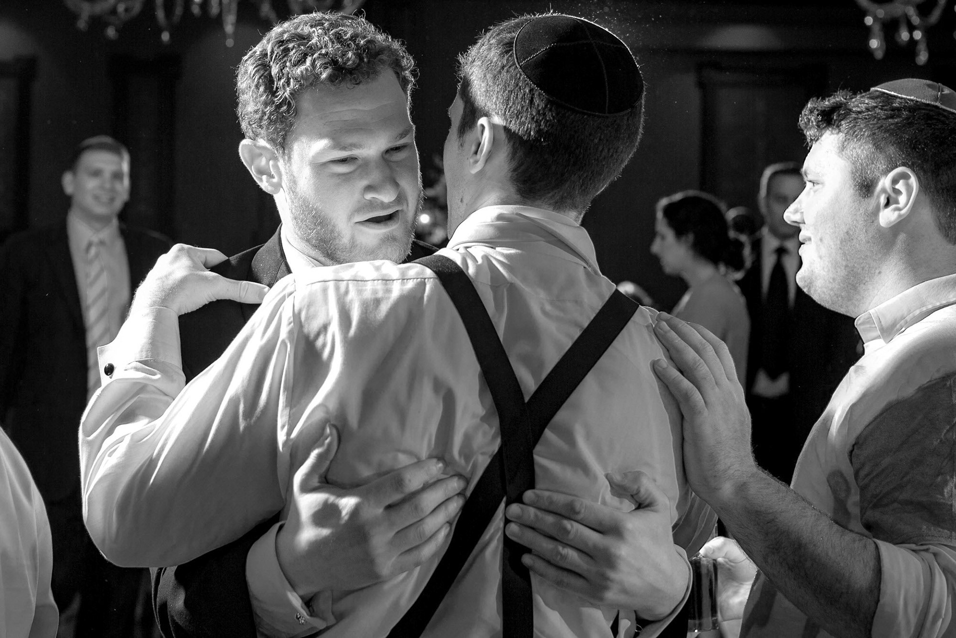 Modern Orthodox Jewish Wedding Grand Lodge Hunt Valley Baltimore Chosson Kallah Tish Bedeken Chuppah Party Portraits Spring Cloudy Rain Fran Berger