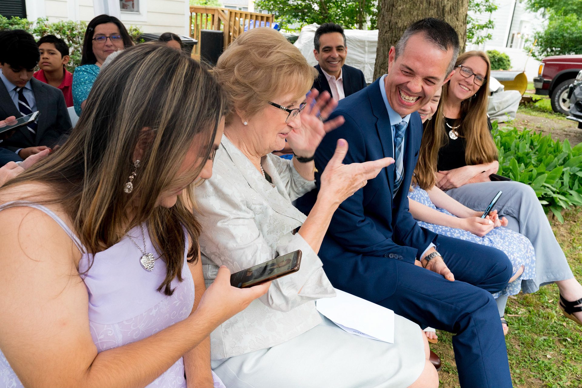 Marina and Mike’s intimate wedding at their home in Arlington, VA.